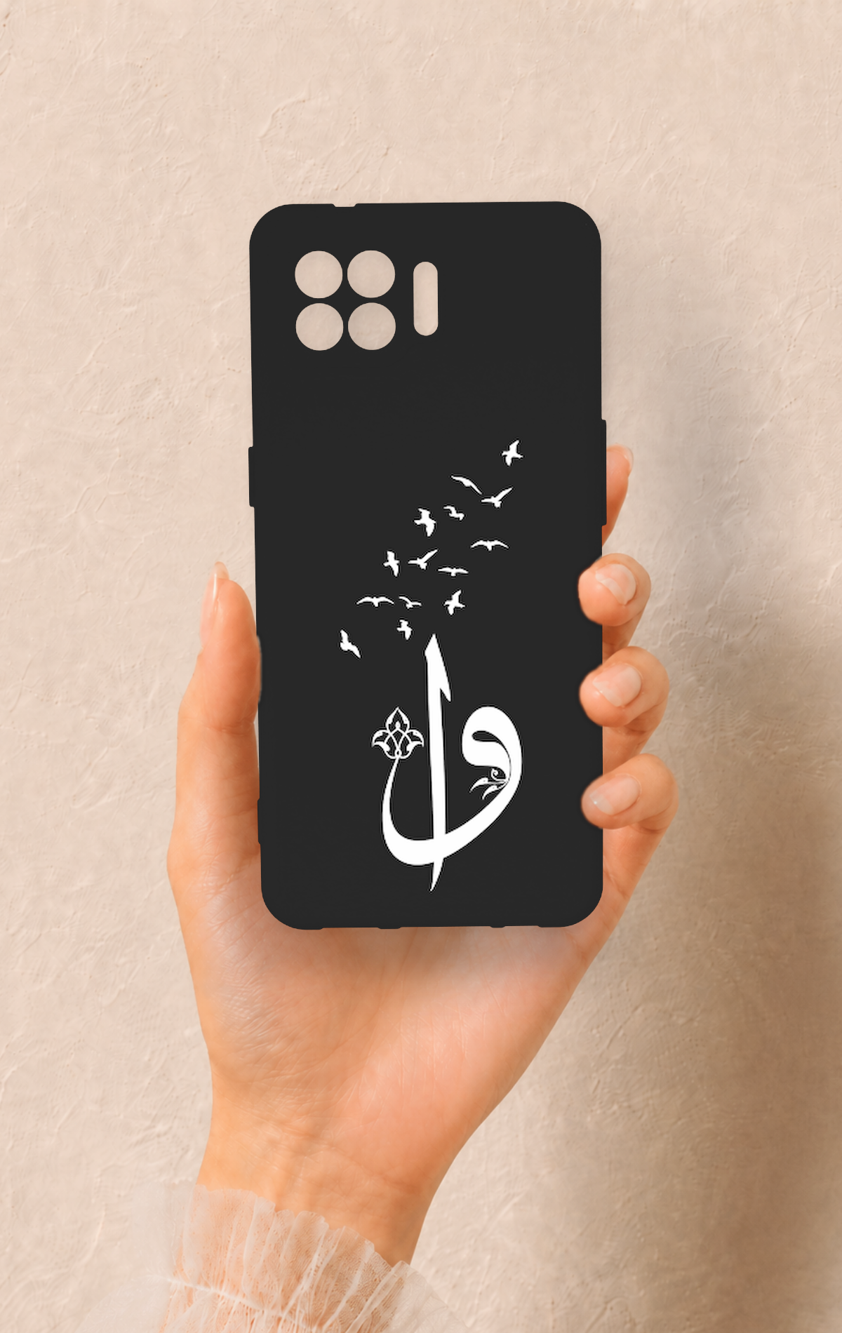 Oppo Reno 4 Lite Uyumlu Elif Vav Desenli Silikon Kılıf