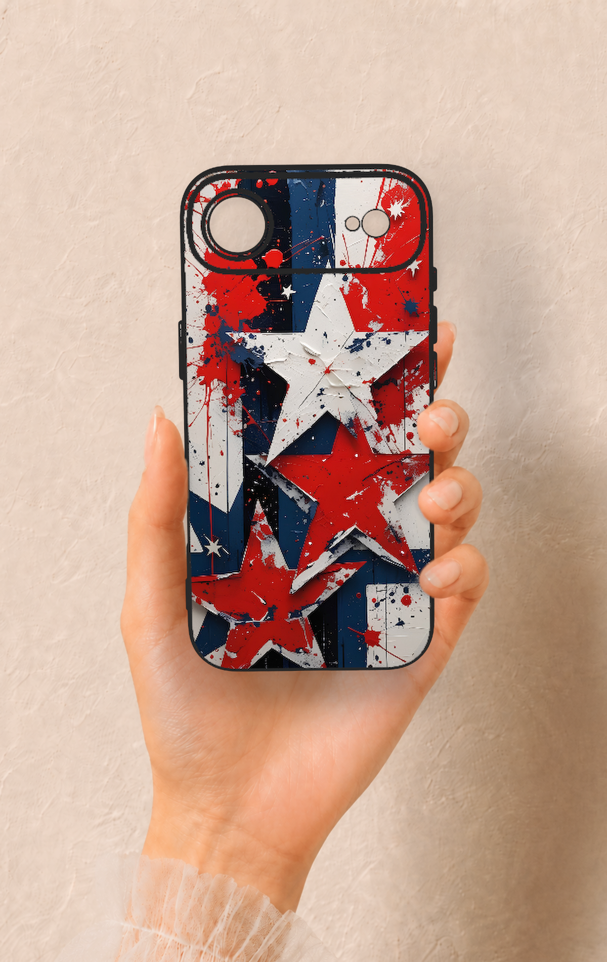 iPhone 17 Air Uyumlu Star Flag Desenli Silikon Kılıf