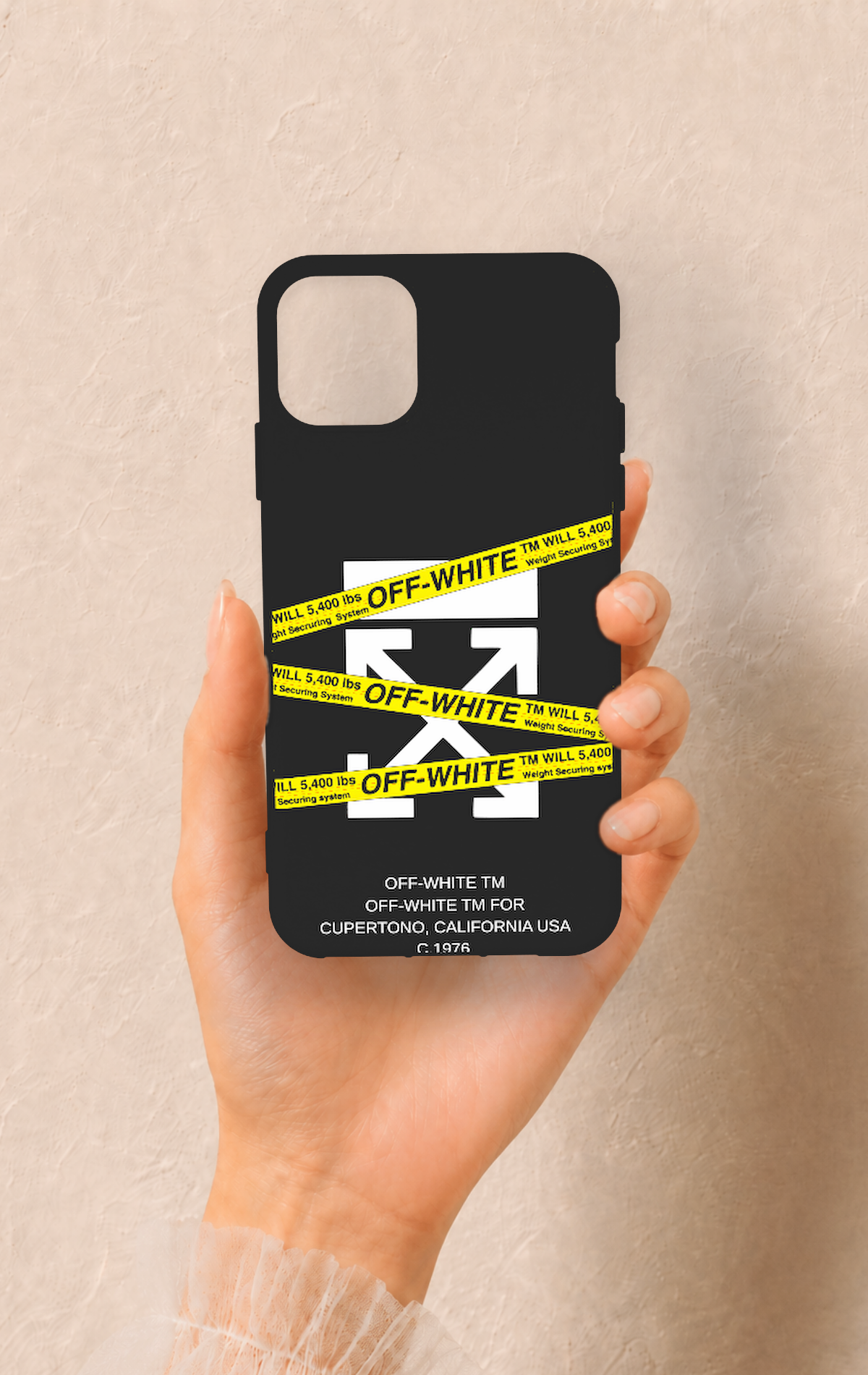 iPhone 11 Pro Max Uyumlu Off White Desenli Silikon Kılıf