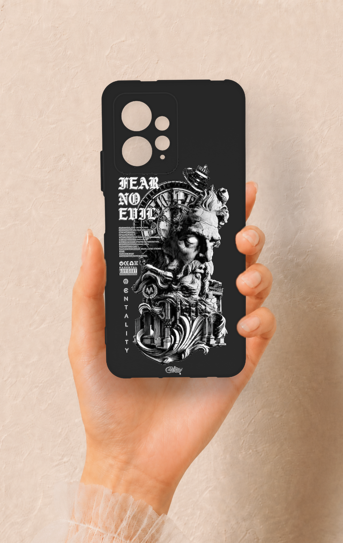 Redmi Note 12 4G Uyumlu Fear No Evil Desenli Silikon Kılıf