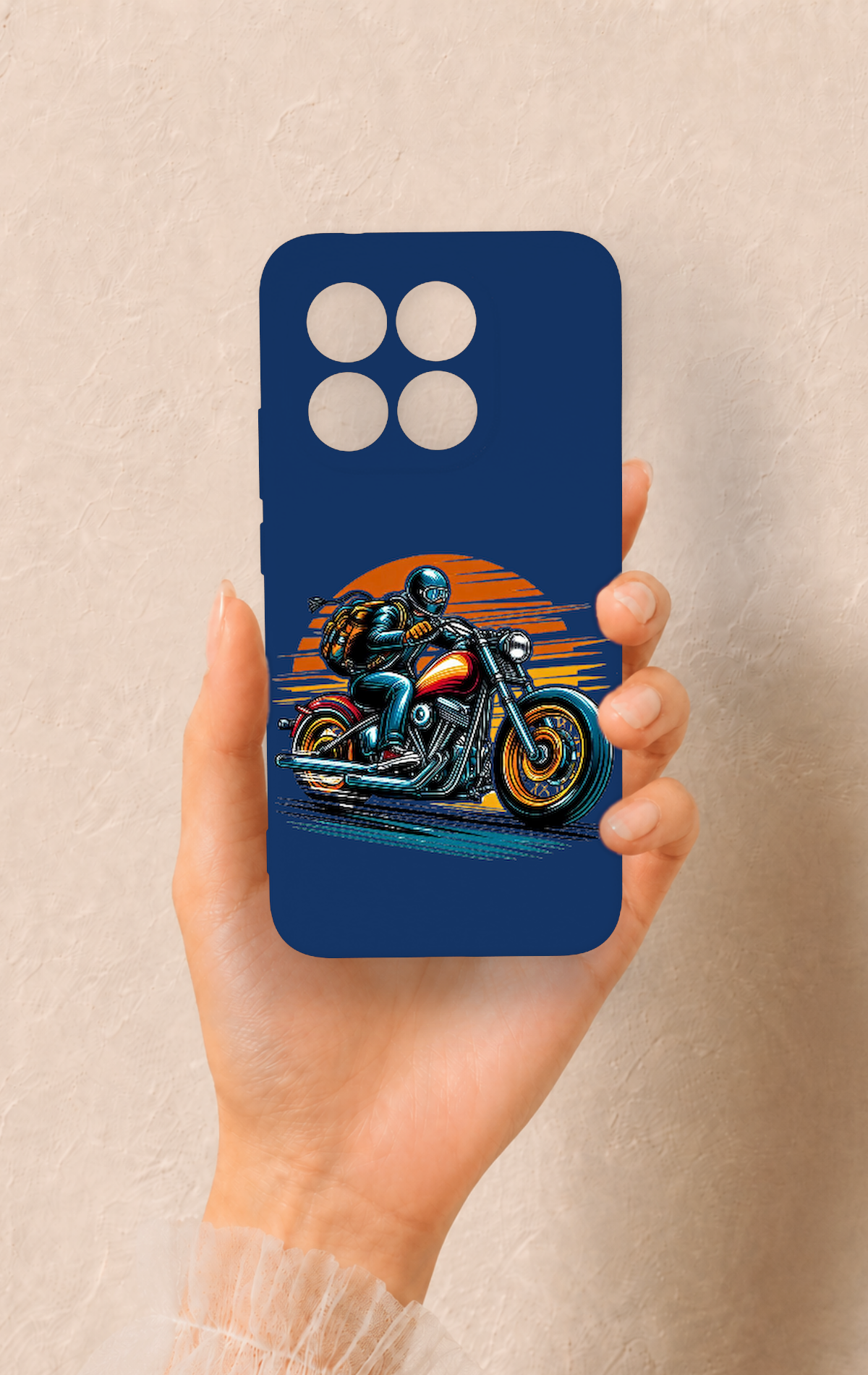 Mi 15T 5G Uyumlu Moto Rider Desenli Silikon Kılıf