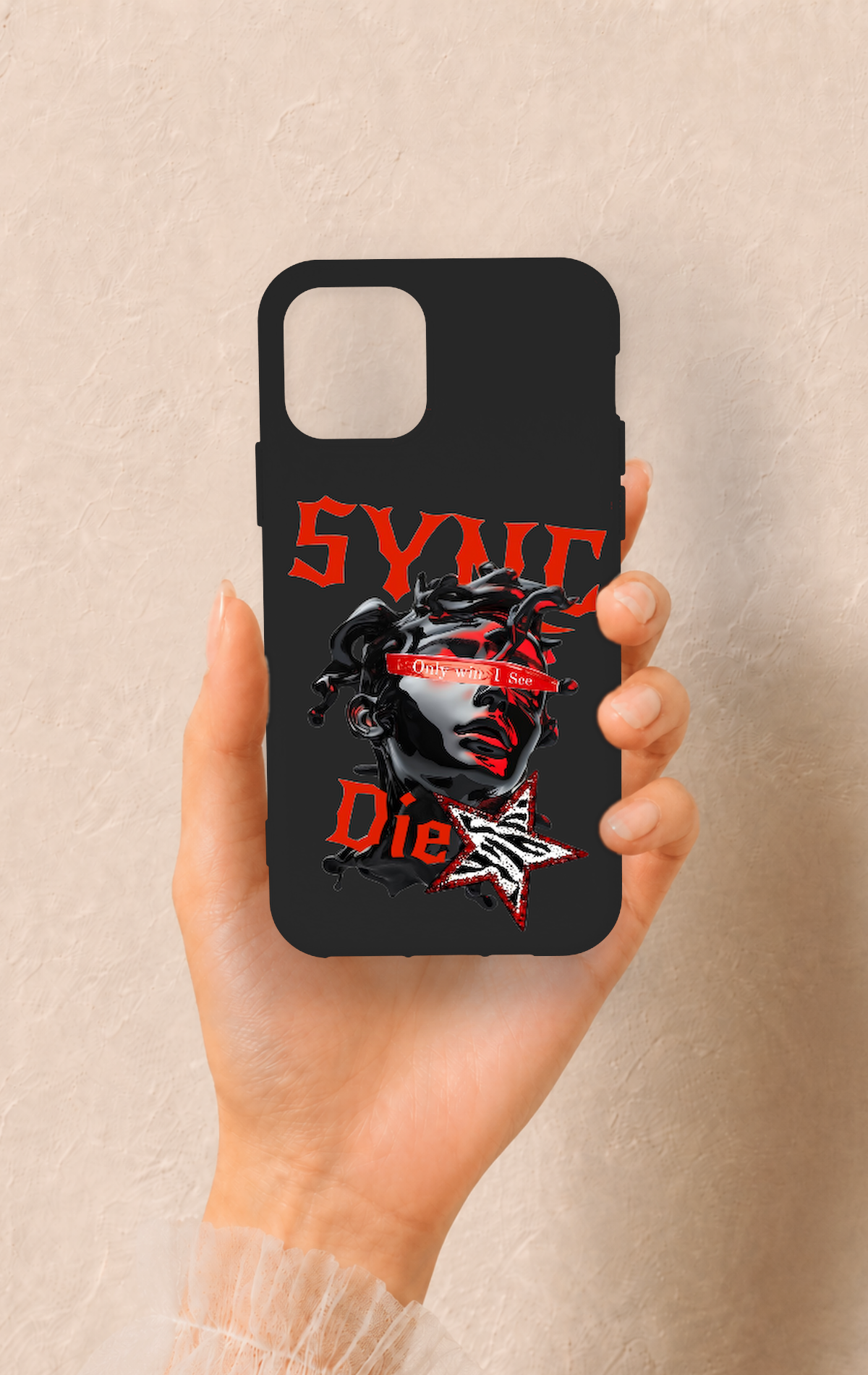 iPhone 11 Pro Uyumlu Sync Die Desenli Silikon Kılıf