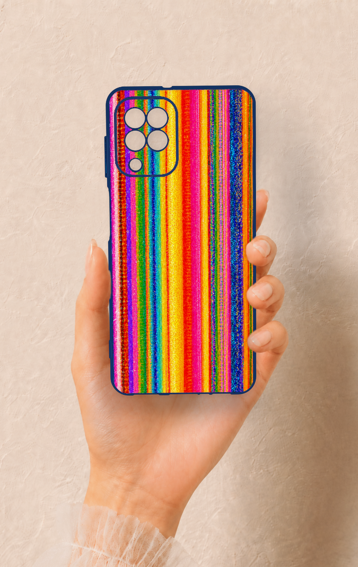 Samsung A22 Uyumlu Rengarenk Desenli Silikon Kılıf