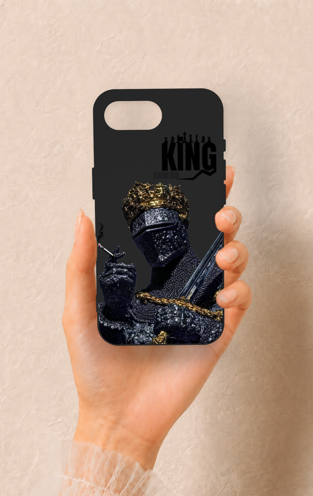 iPhone 16E Uyumlu King Desenli Silikon Kılıf