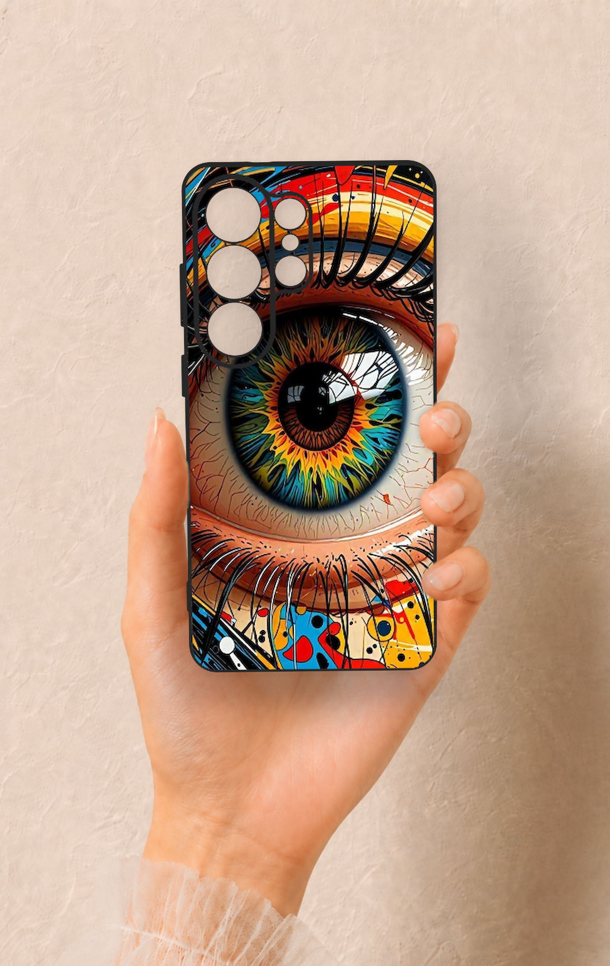 Samsung S26 Ultra Uyumlu Renkli Göz Bebeği Desenli Silikon Kılıf