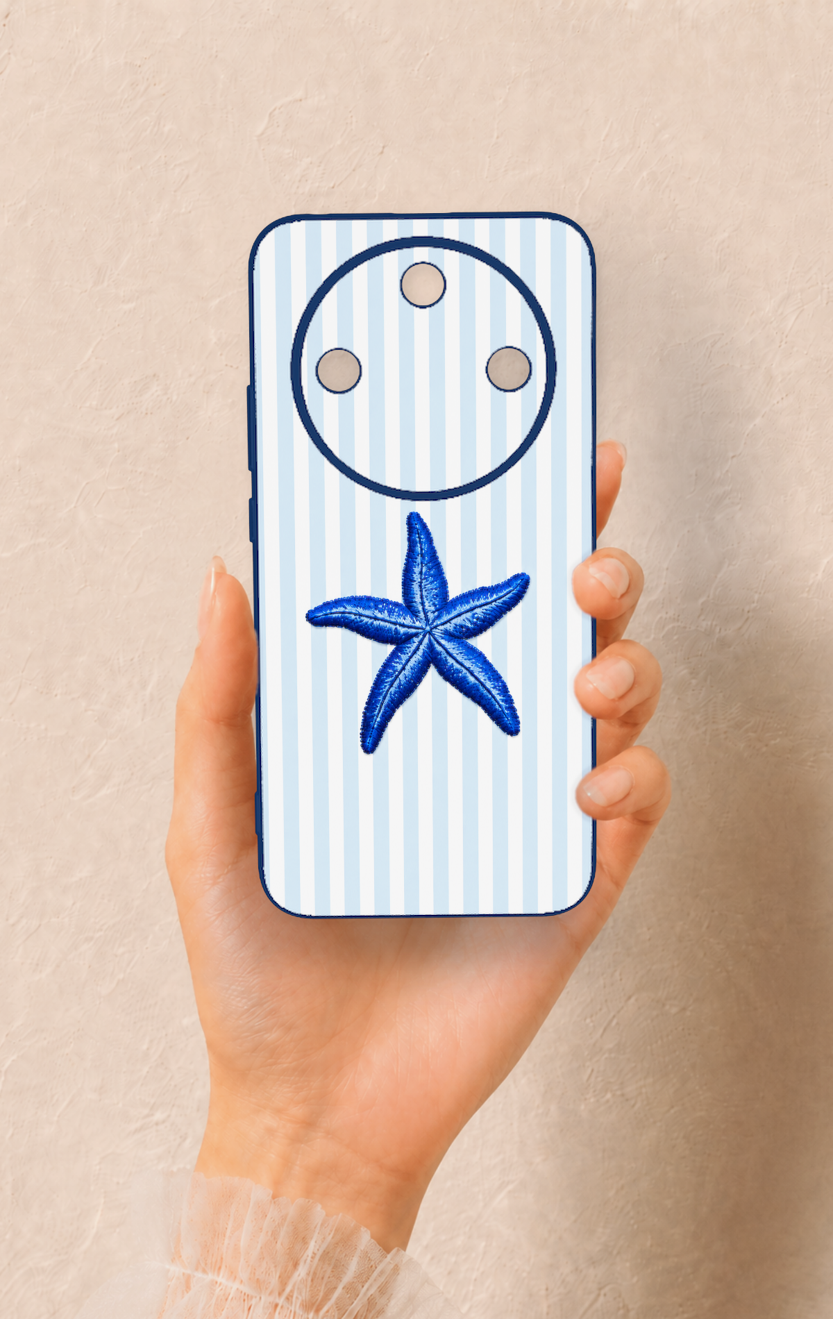 Honor Magic 8 Lite Uyumlu Mavi Deniz Yıldızı Desenli Silikon Kılıf