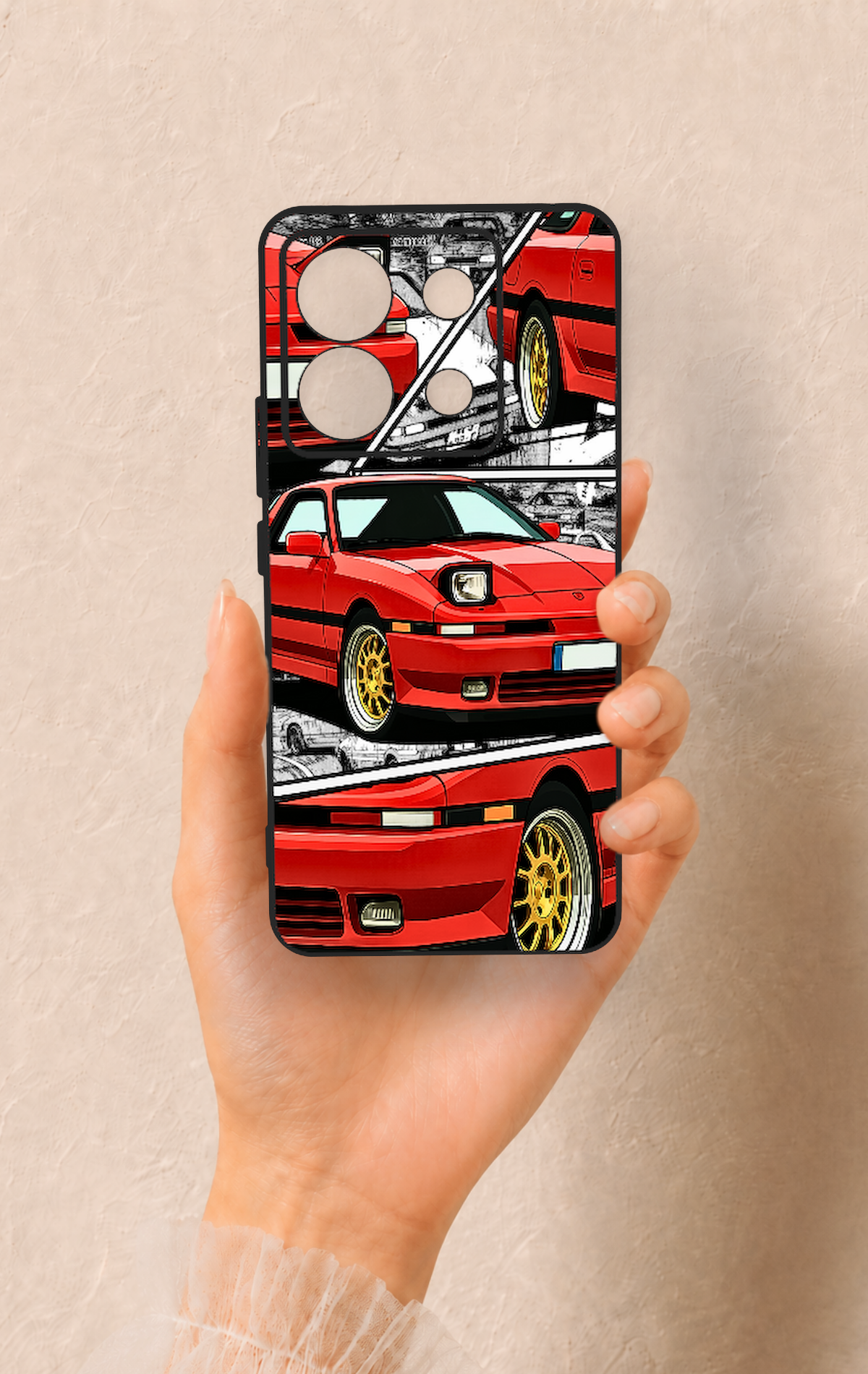 Redmi Note 13 Pro 5G Uyumlu Kırmızı Supra Desenli Silikon Kılıf