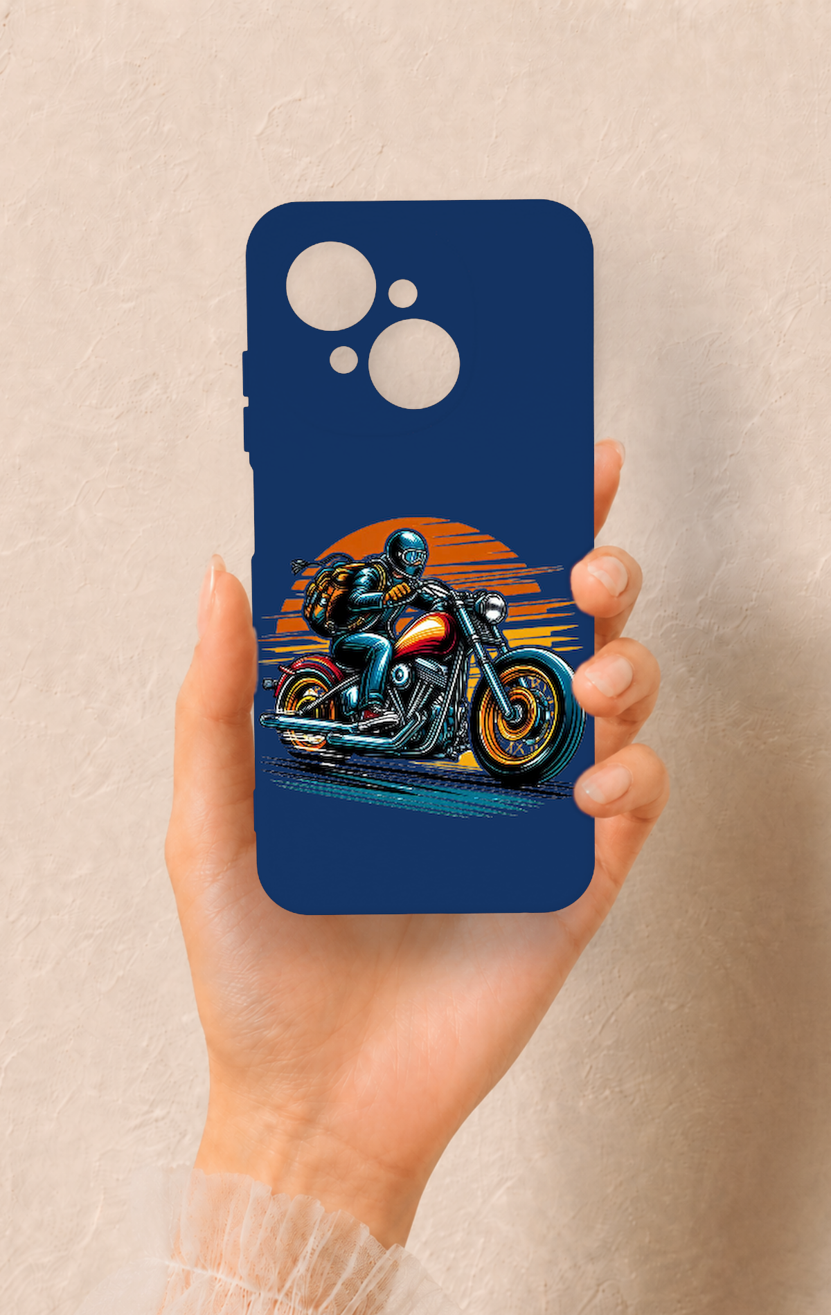 Tecno Spark Go1 Uyumlu Moto Rider Desenli Silikon Kılıf