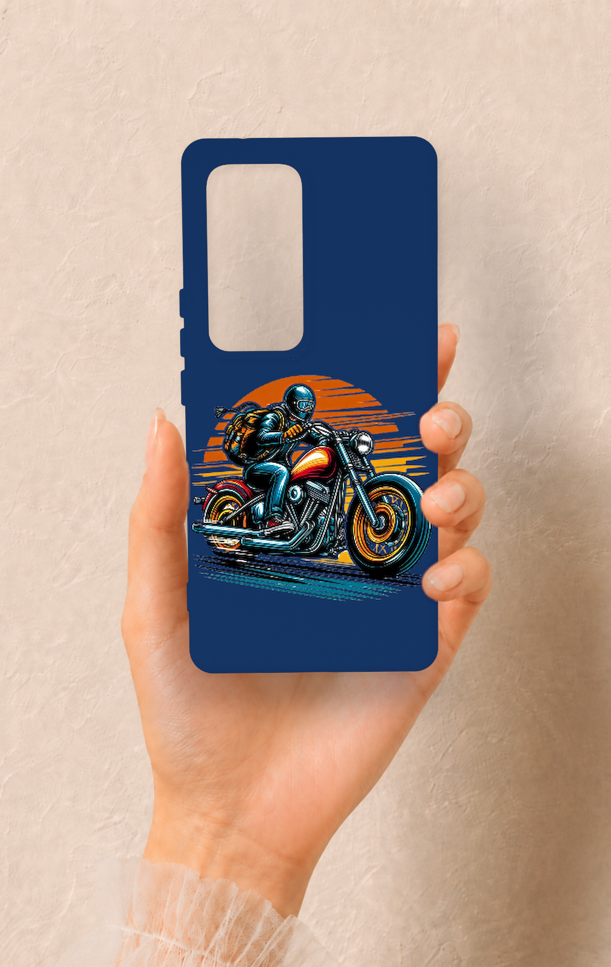 Vivo V30 Uyumlu Moto Rider Desenli Silikon Kılıf