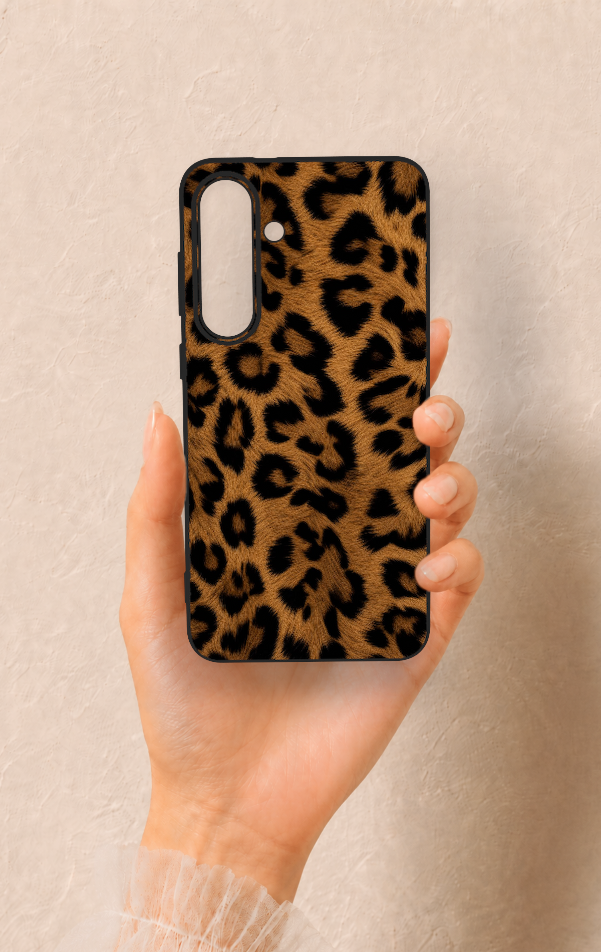 Samsung S25Fe Uyumlu Koyu Leopar Deri Desenli Silikon Kılıf