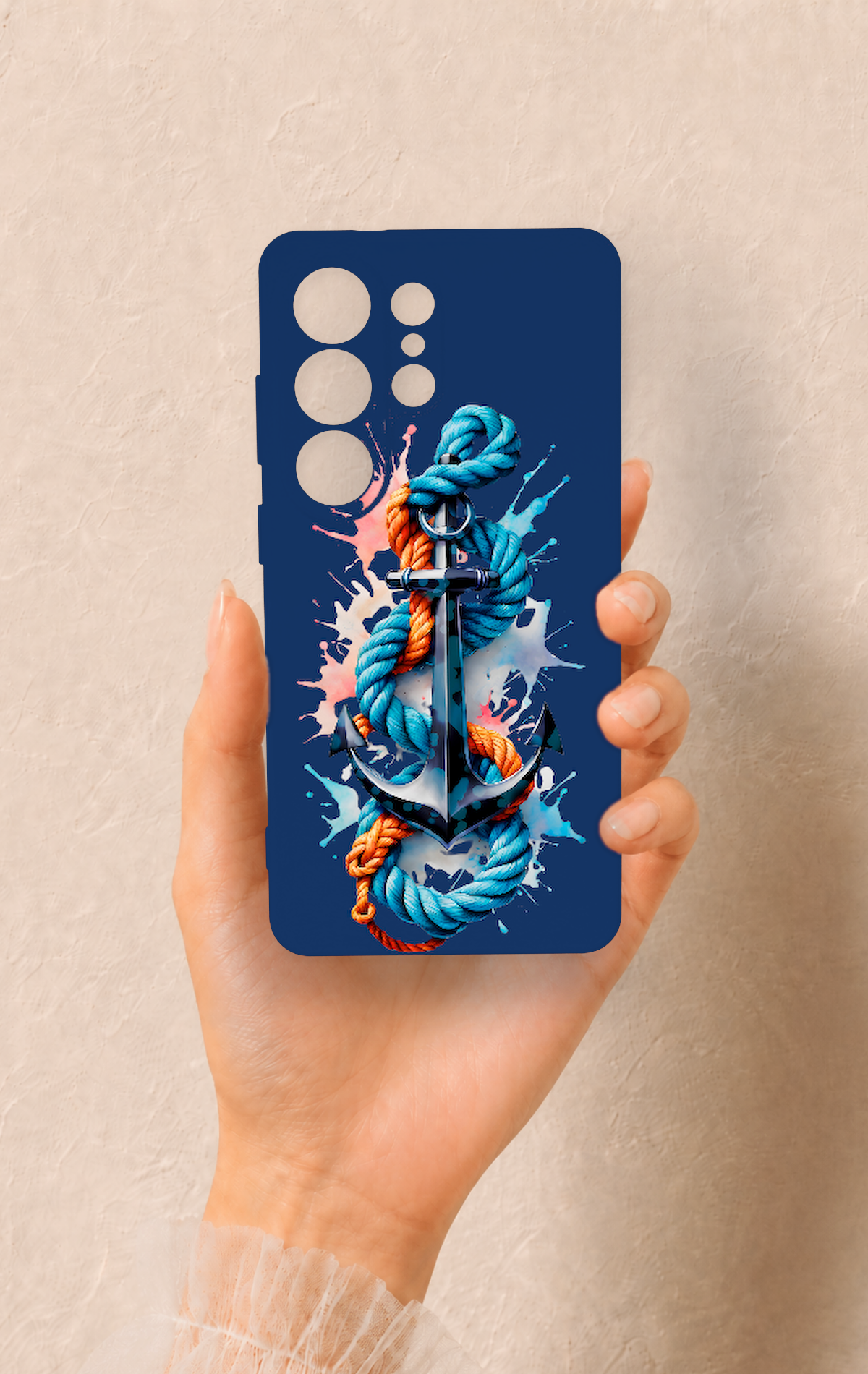 Samsung S26 Ultra Uyumlu Anchor Desenli Silikon Kılıf