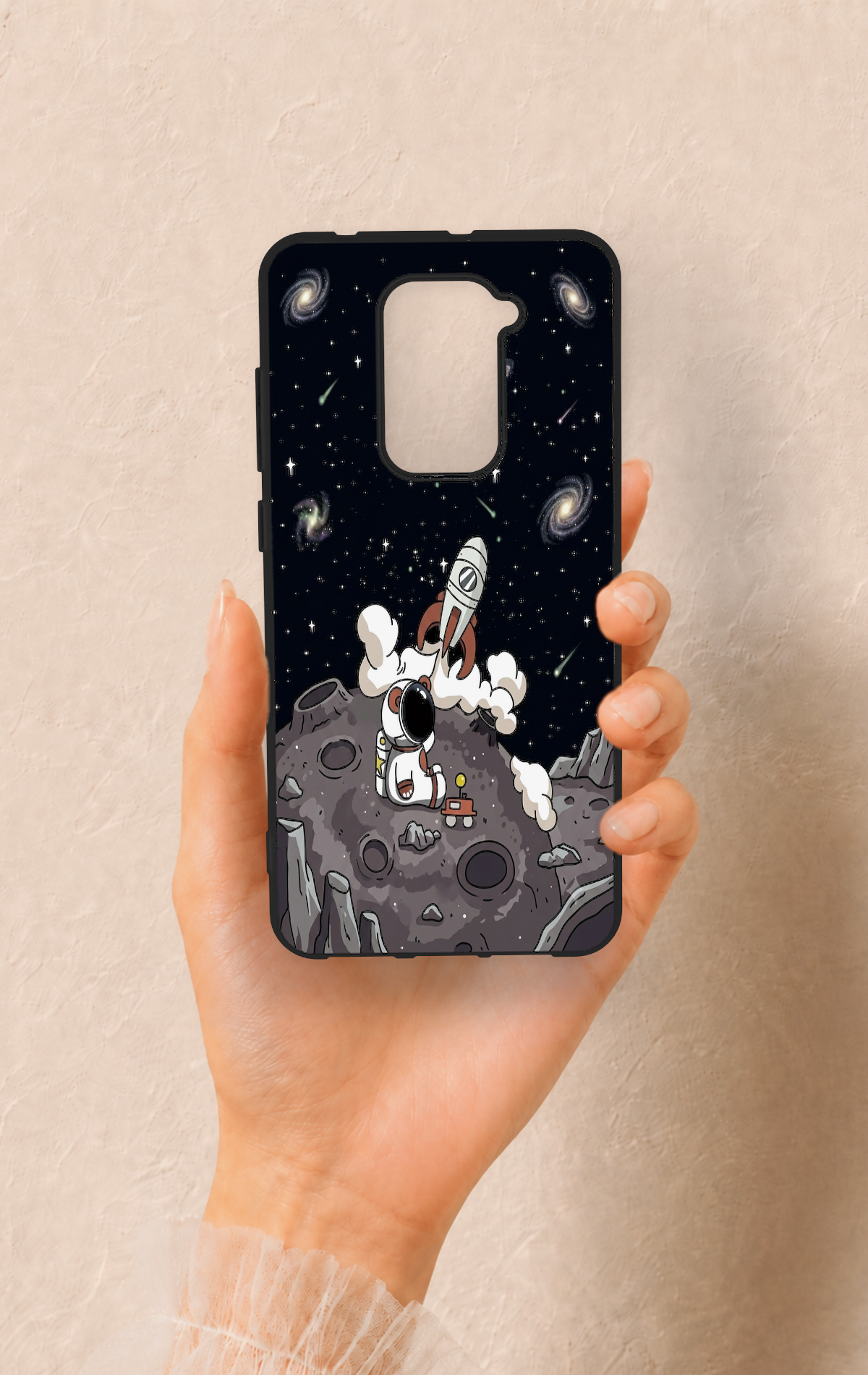 Redmi Note 9 Uyumlu Uzay Astronot Desenli Silikon Kılıf