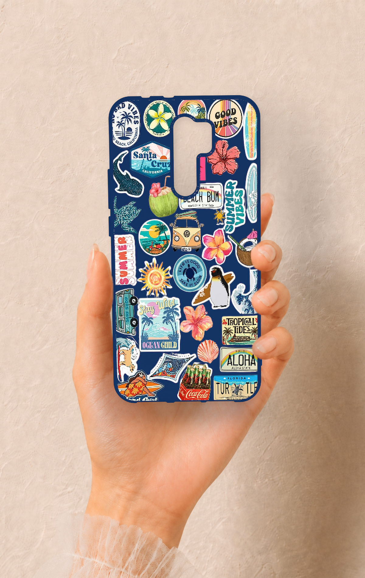 Redmi 9 Uyumlu Summer Vibes Desenli Silikon Kılıf