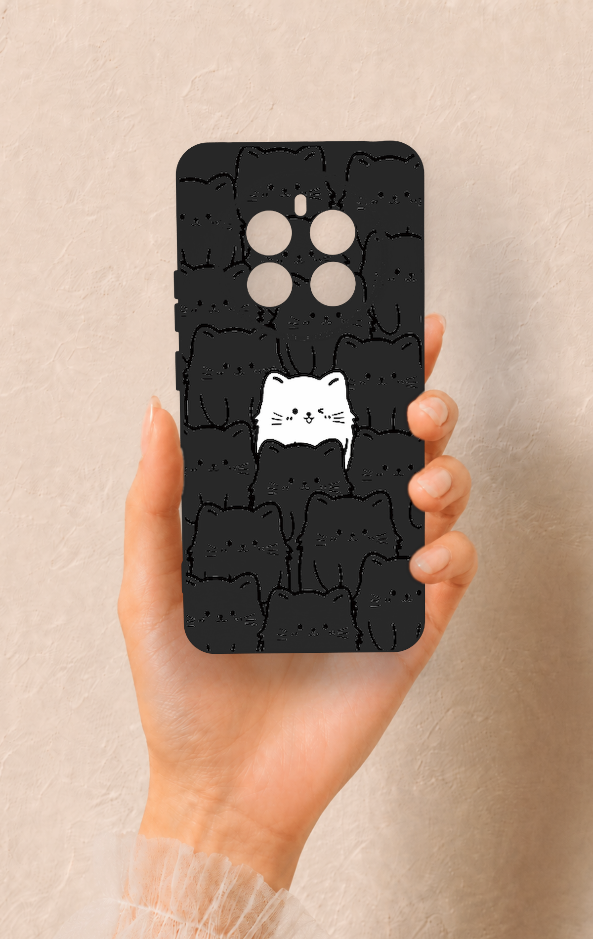 Realme 12 4G Uyumlu Many Cats Desenli Silikon Kılıf