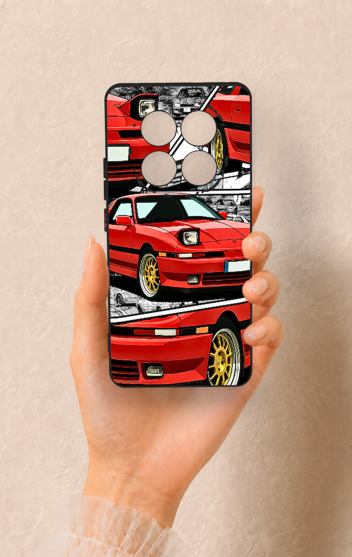 Redmi Note 14 Pro 5G Uyumlu Kırmızı Supra Desenli Silikon Kılıf