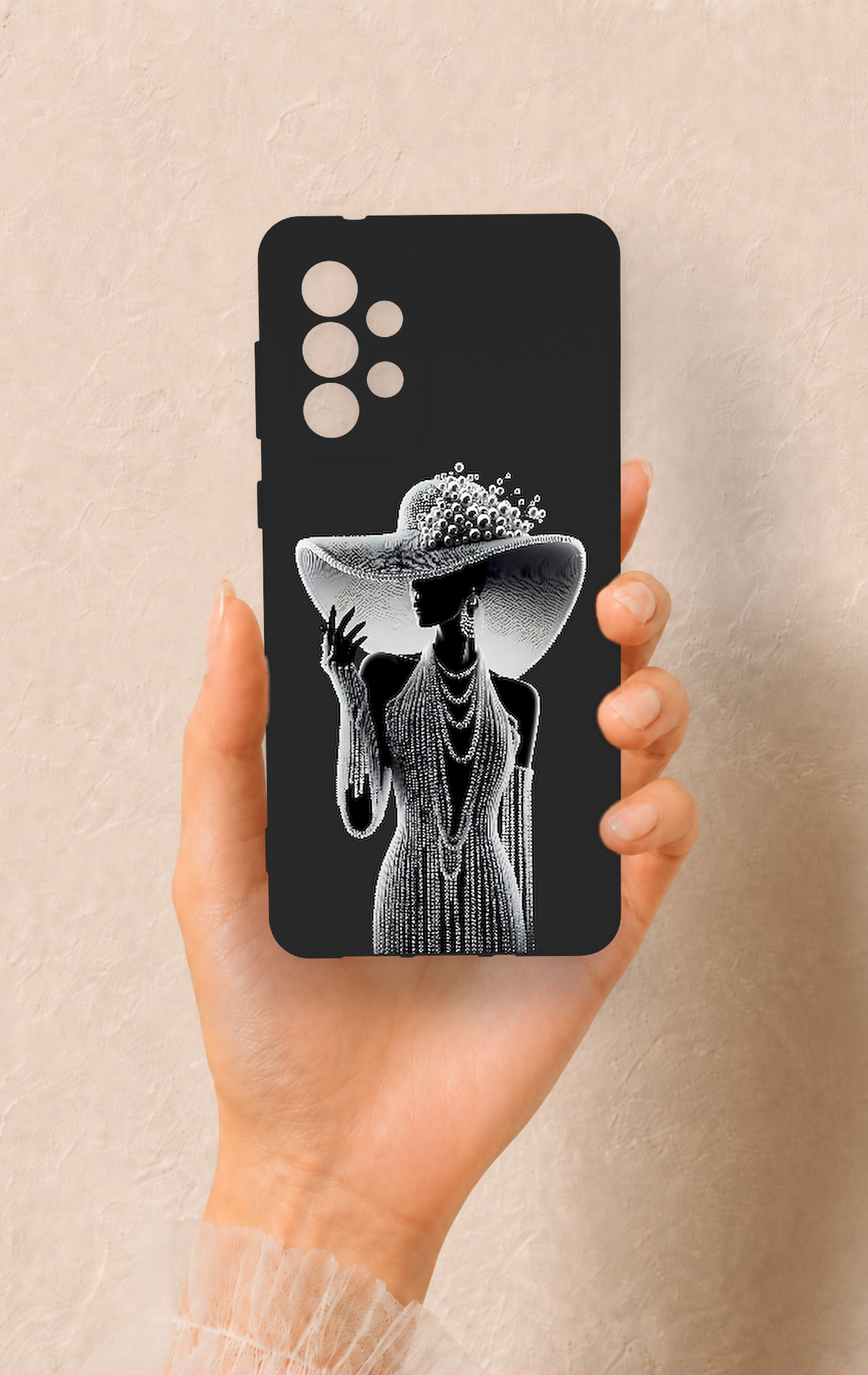 Samsung-A73 Uyumlu Lady Desenli Silikon Kılıf