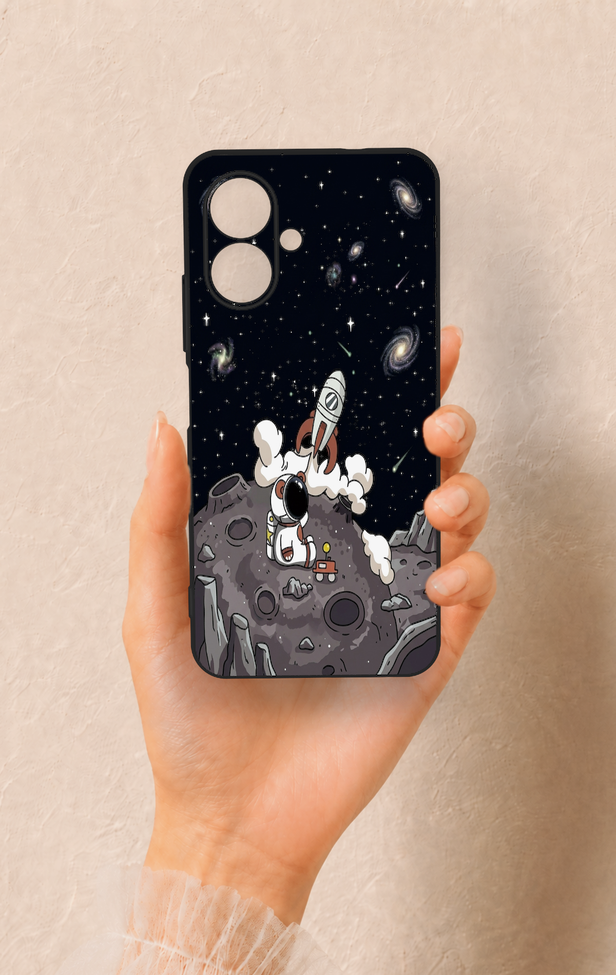 Tecno Spark Go 2 Uyumlu Uzay Astronot Desenli Silikon Kılıf