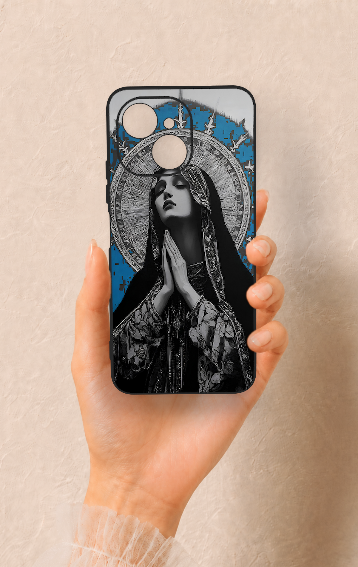 Tecno Spark 40C Uyumlu Rahibe Desenli Silikon Kılıf