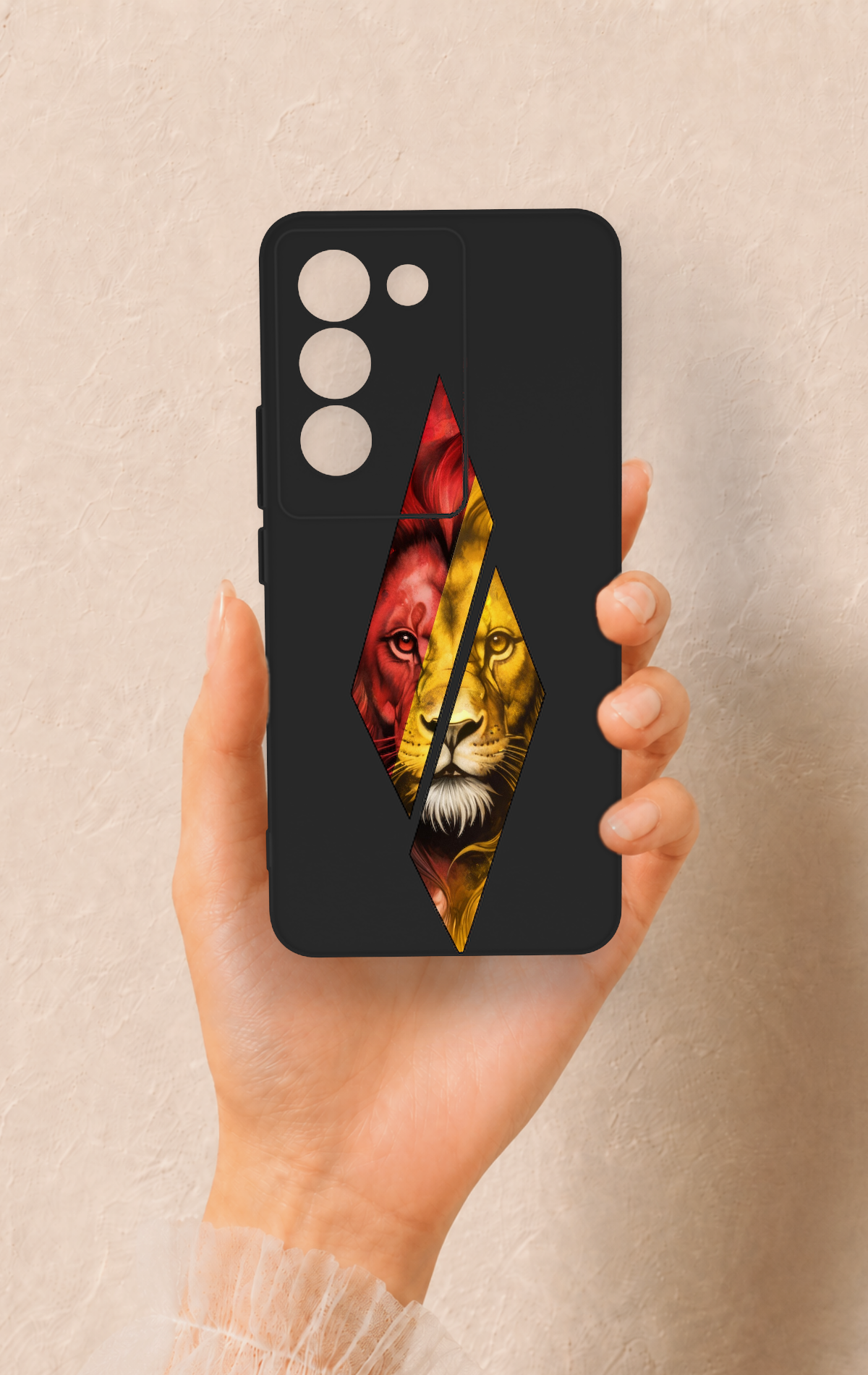 Vivo V30 Lite Uyumlu Kesik Aslan Desenli Silikon Kılıf