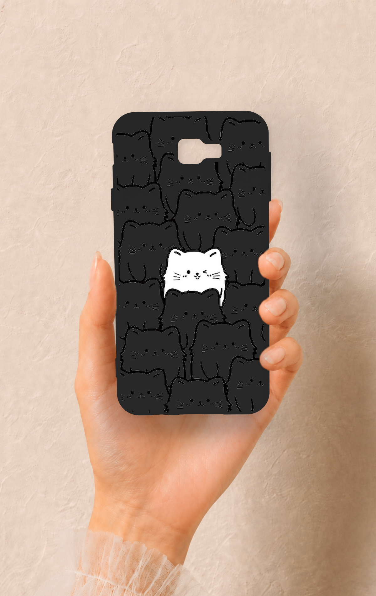 Samsung J7 Prime Uyumlu Many Cats Desenli Silikon Kılıf
