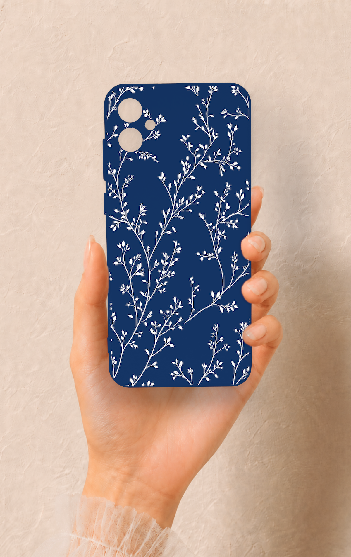 Samsung A05 Uyumlu İnce Yaprak Dalı Desenli Silikon Kılıf