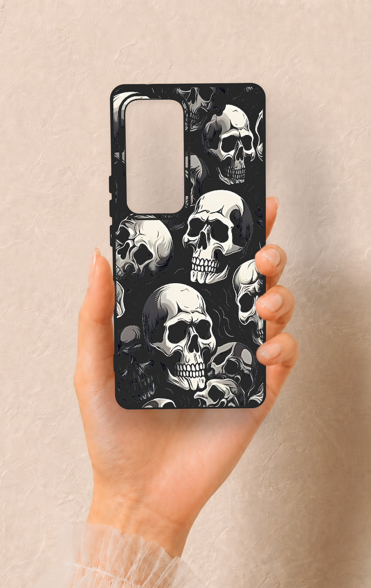 Vivo V30 Uyumlu Kuru Kafa Desenli Silikon Kılıf