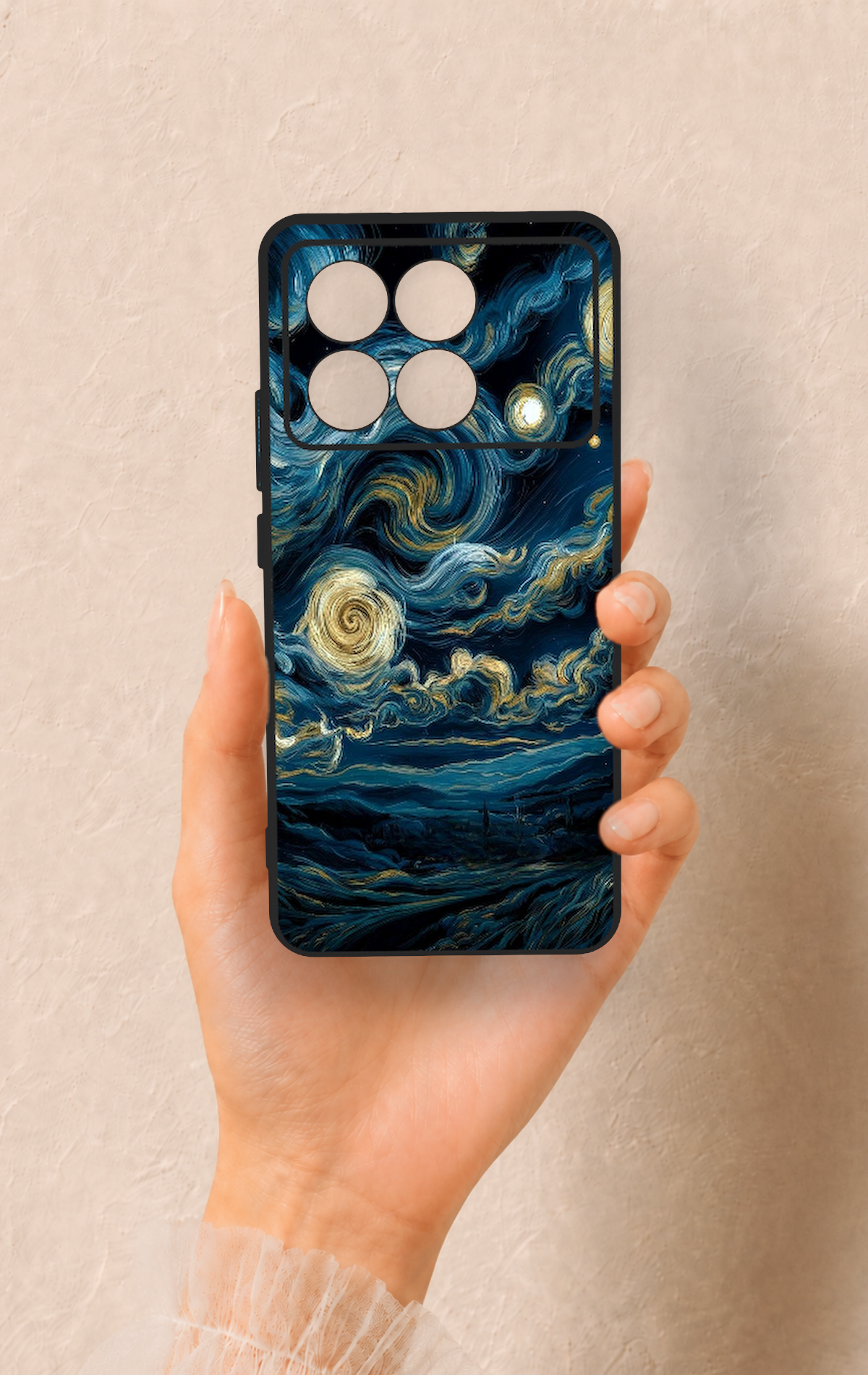 Poco X6 Pro Uyumlu Yıldızlı Gece Desenli Silikon Kılıf
