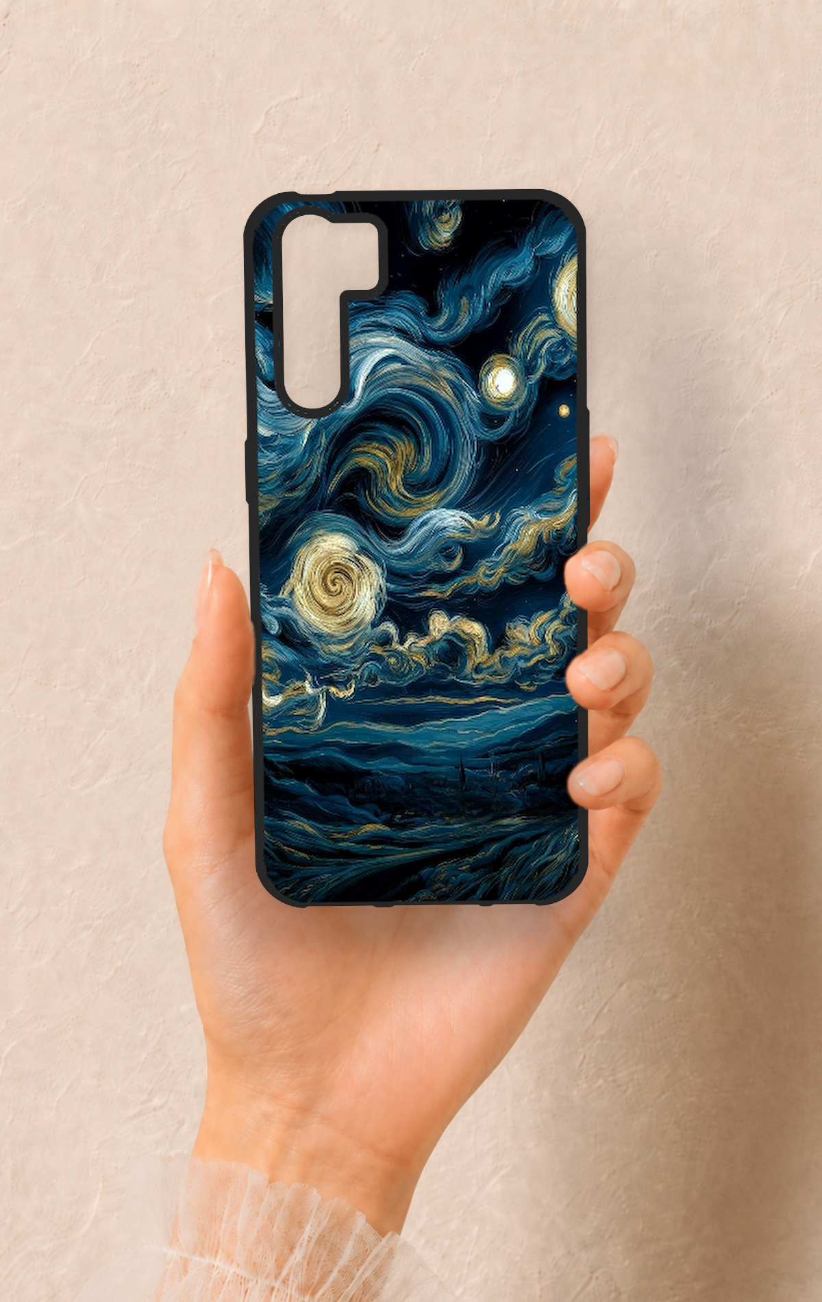 Oppo A91 Uyumlu Yıldızlı Gece Desenli Silikon Kılıf