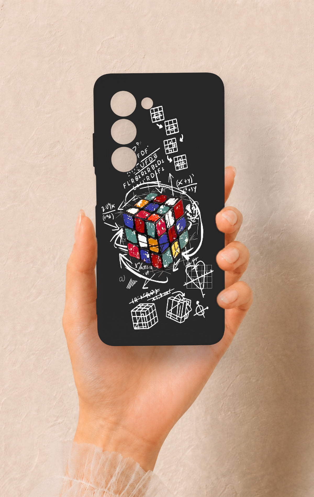 Oppo A5 5G Uyumlu Rubik Küb Desenli Silikon Kılıf