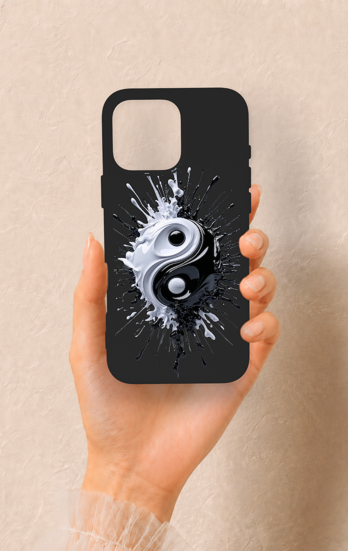 iPhone 16 Pro Max Uyumlu İyi ve Kötü Desenli Silikon Kılıf