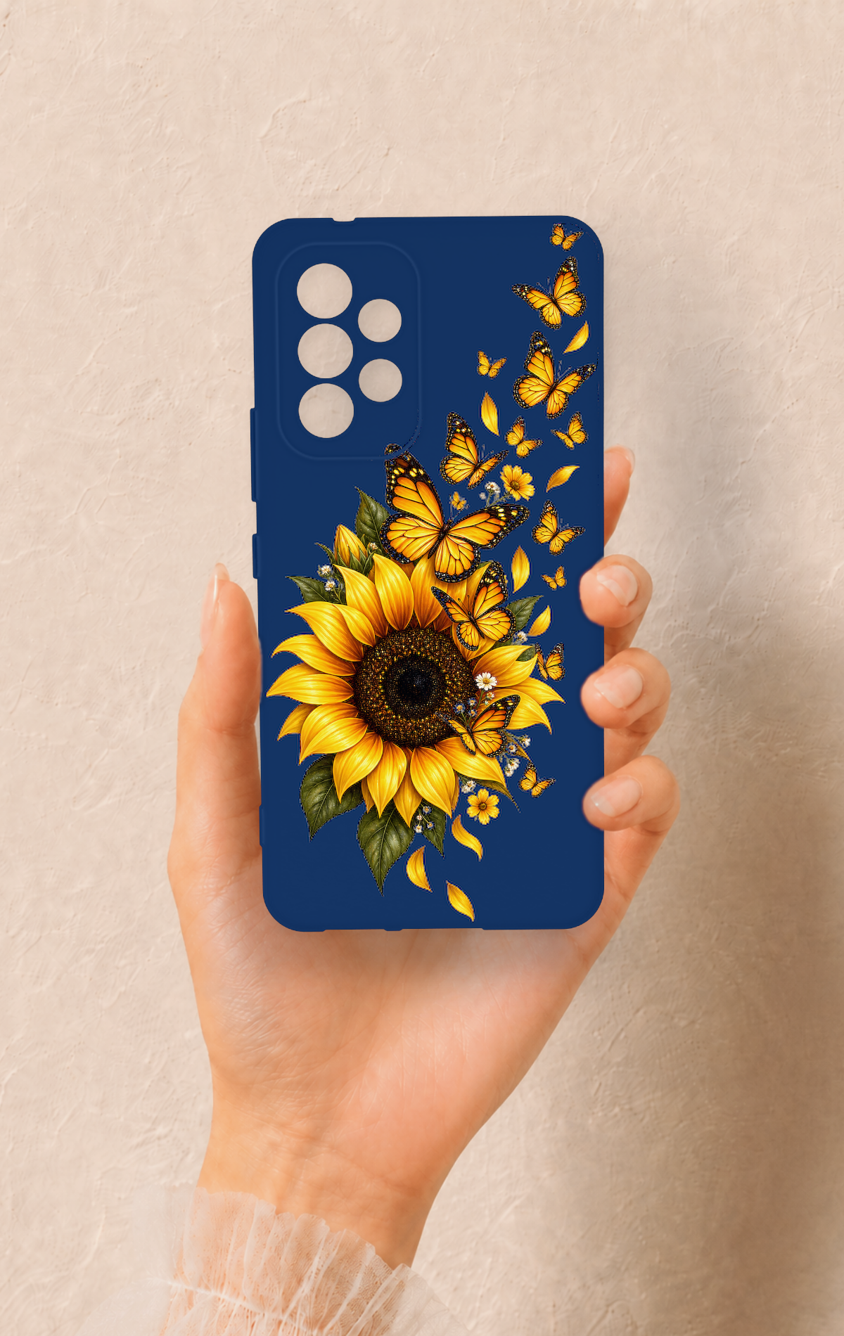 Samsung A53 Uyumlu Ayçiçeği Desenli Silikon Kılıf