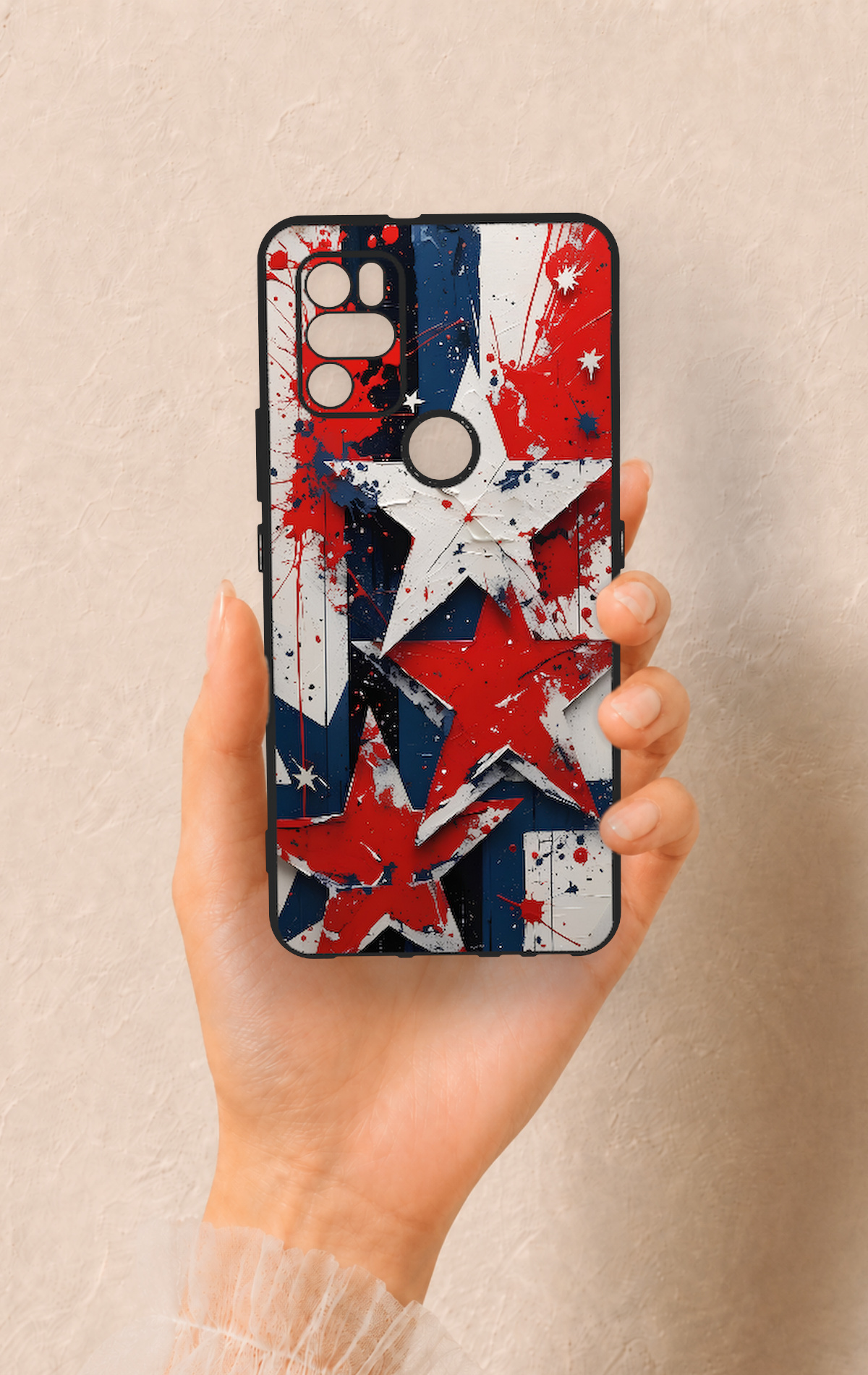 Omix X300 Uyumlu Star Flag Desenli Silikon Kılıf