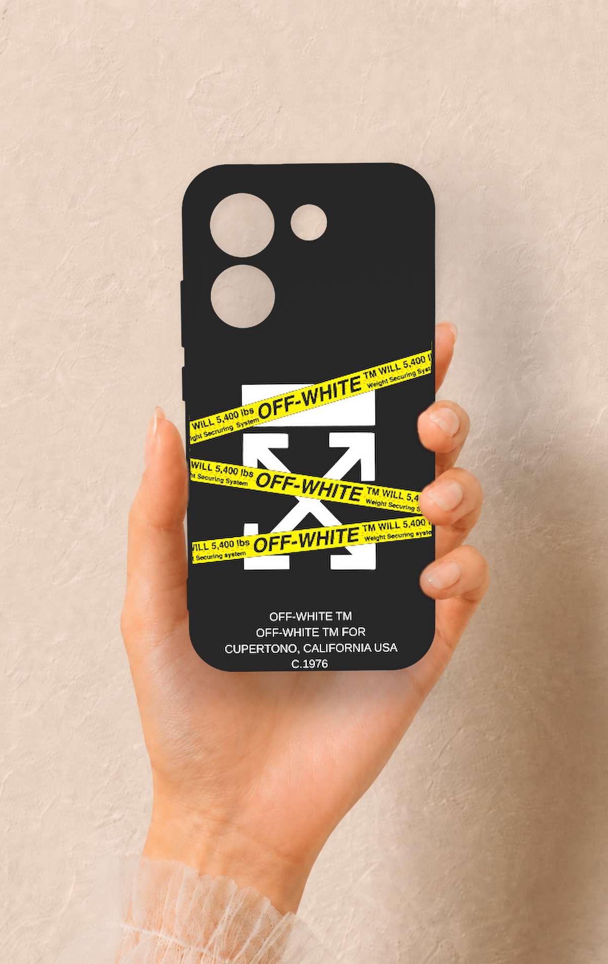 Poco X8 Pro Uyumlu Off White Desenli Silikon Kılıf