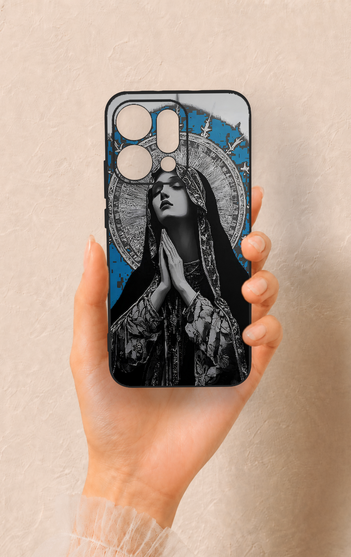 Oppo Reno 14 Uyumlu Rahibe Desenli Silikon Kılıf