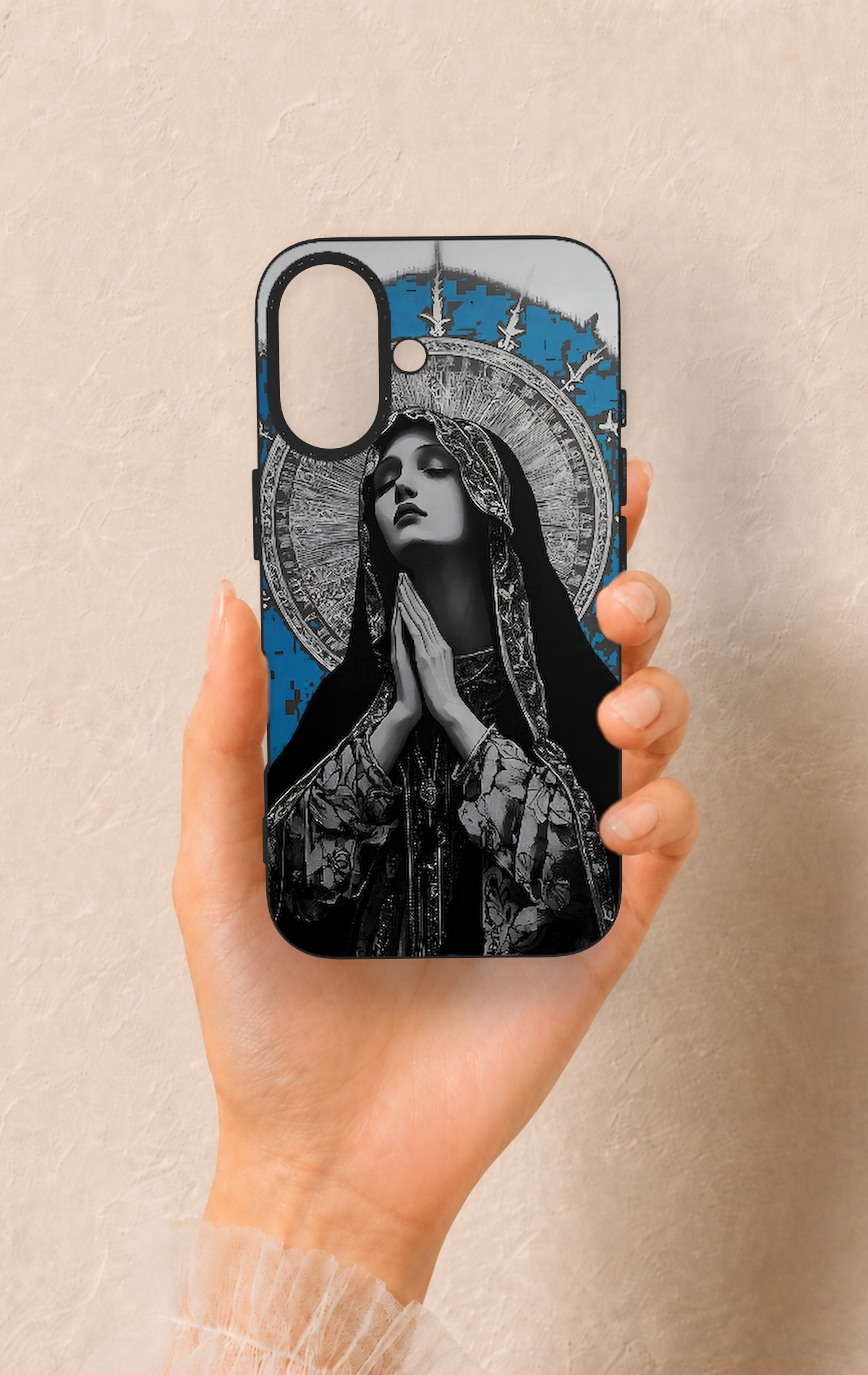 iPhone 16 Uyumlu Rahibe Desenli Silikon Kılıf