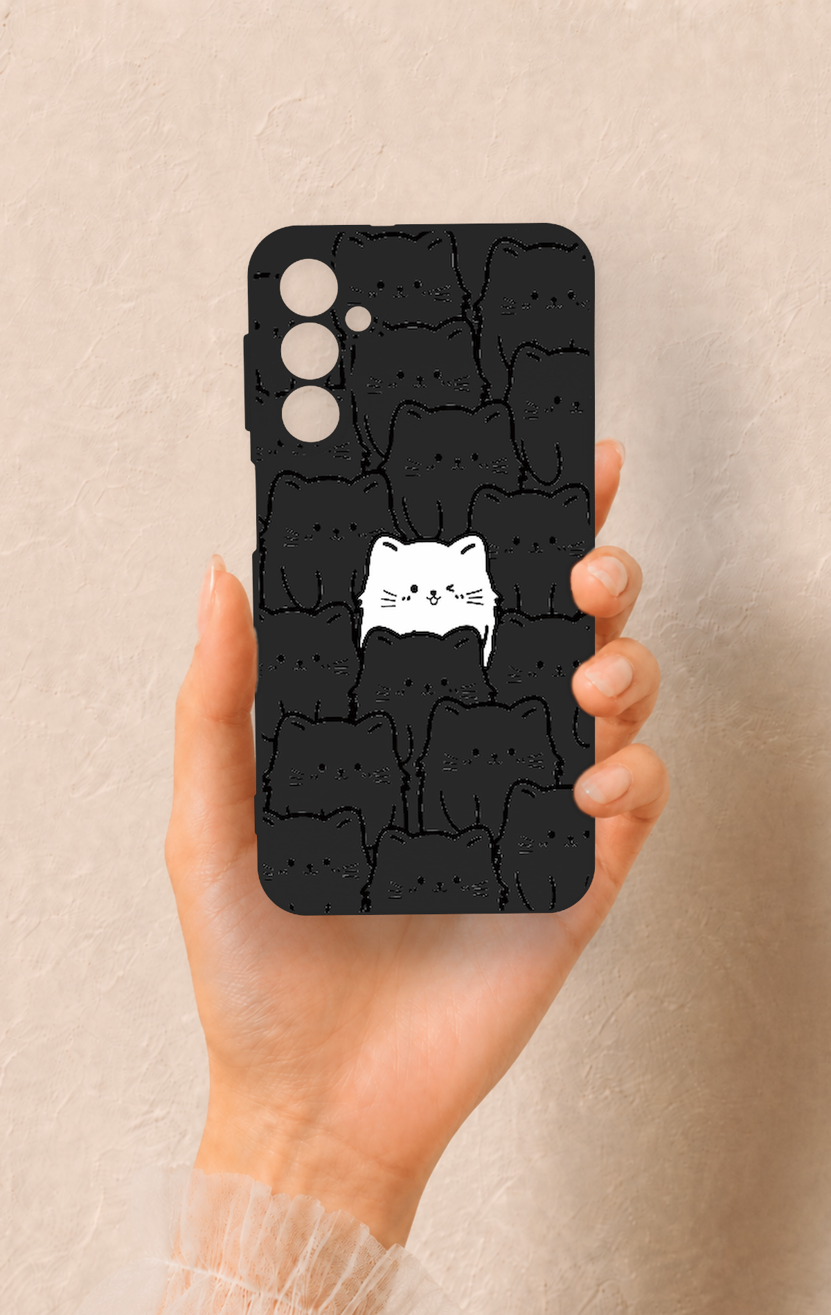 Samsung A24 Uyumlu Many Cats Desenli Silikon Kılıf