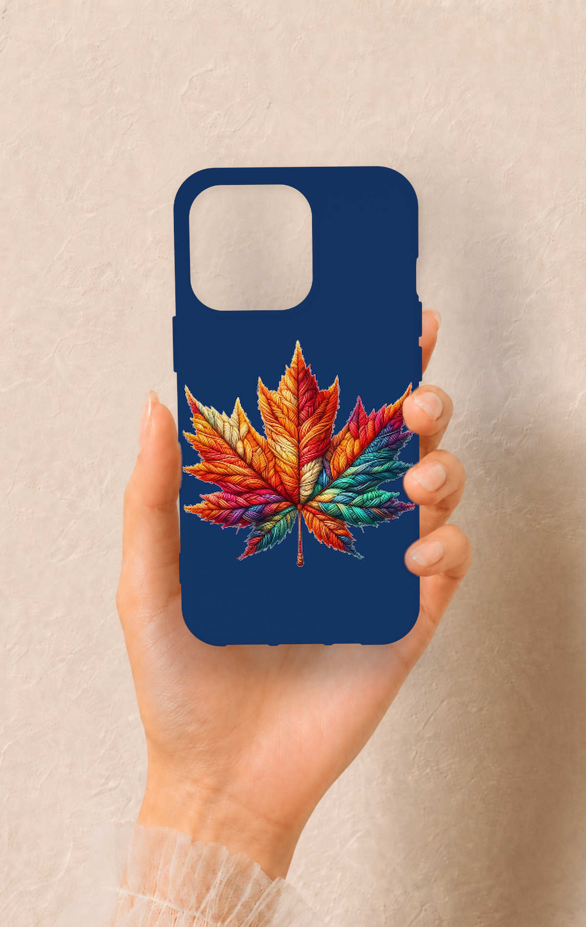 iPhone 13 Pro Uyumlu Renkli Yaprak Desenli Silikon Kılıf