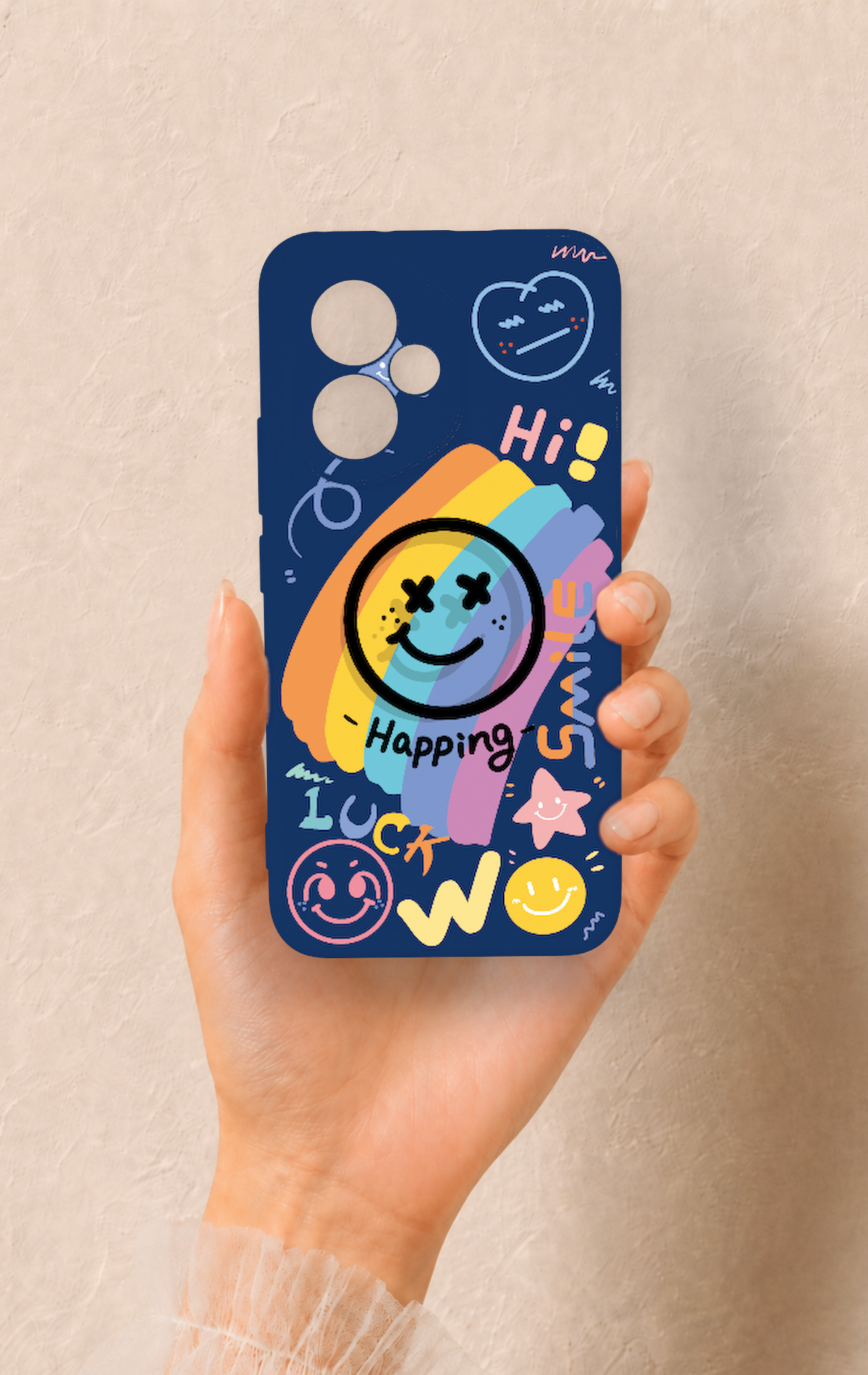 Honor 400 Uyumlu Happing Smile Desenli Silikon Kılıf