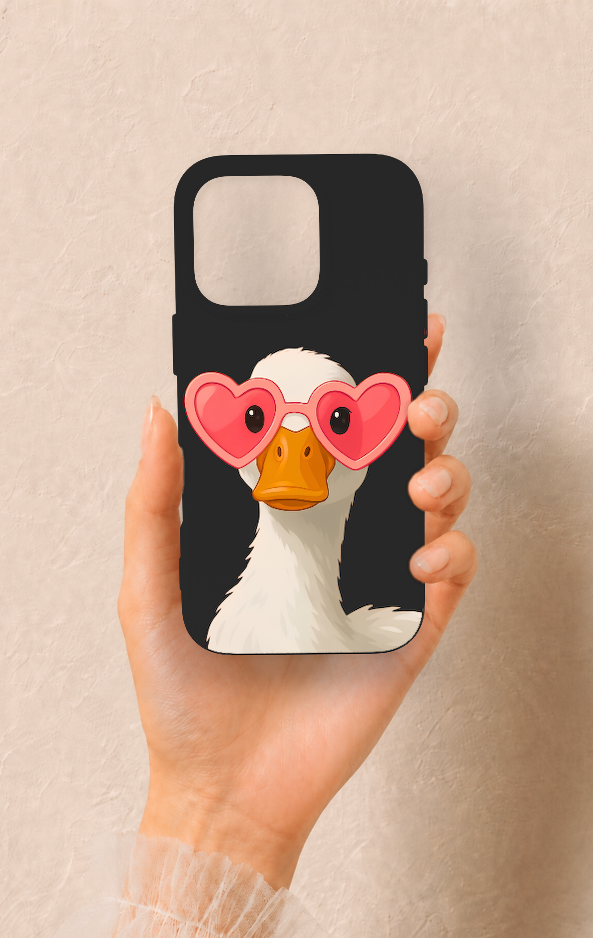 iPhone 16 Pro Uyumlu Aşık Ördek Desenli Silikon Kılıf