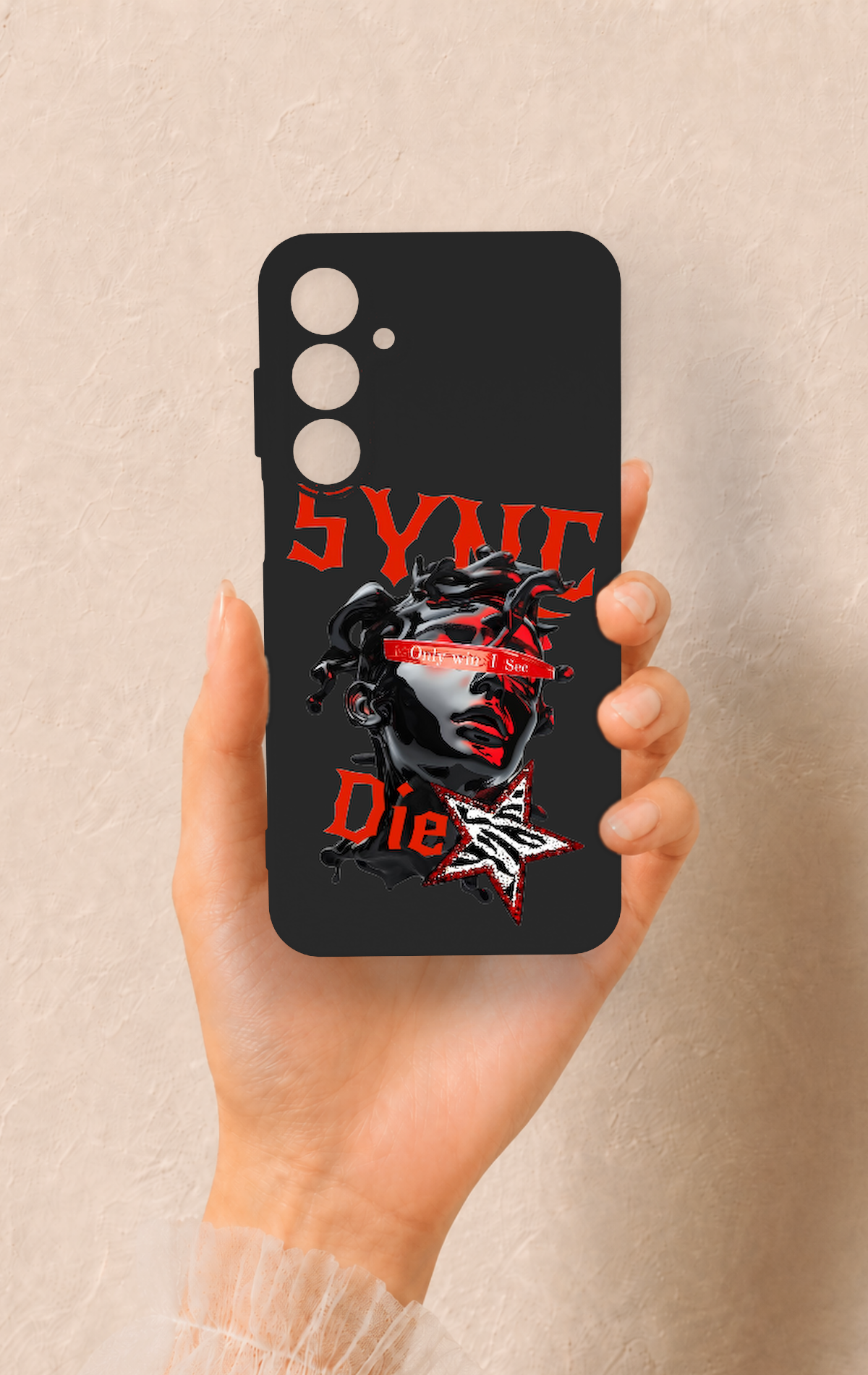 Samsung A55 Uyumlu Sync Die Desenli Silikon Kılıf