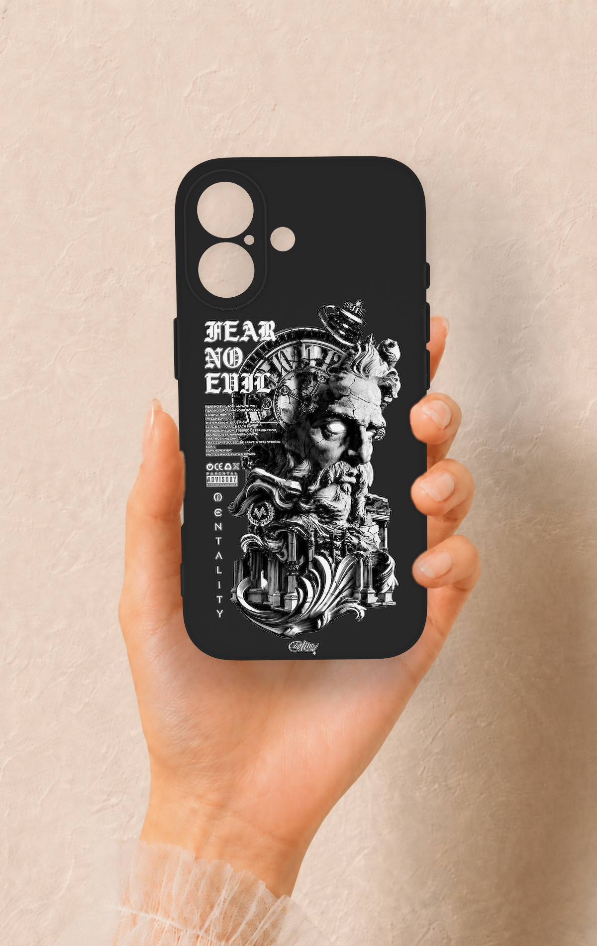 iPhone 17 Uyumlu Fear No Evil Desenli Silikon Kılıf