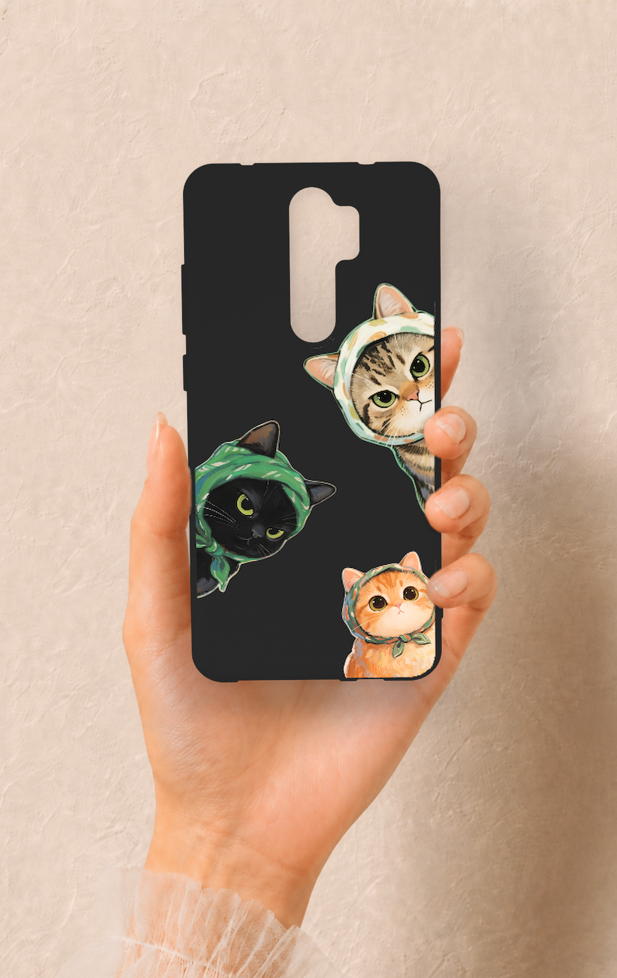 Redmi Note 8 Pro Uyumlu Kedi Ekibi Desenli Silikon Kılıf