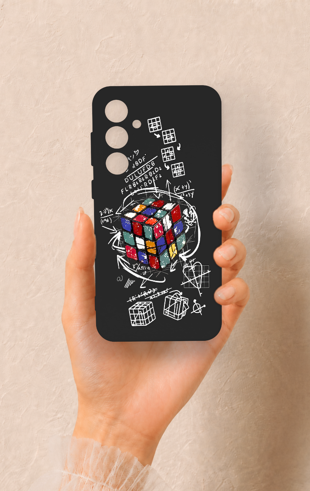 Samsung S23Fe Uyumlu Rubik Küb Desenli Silikon Kılıf