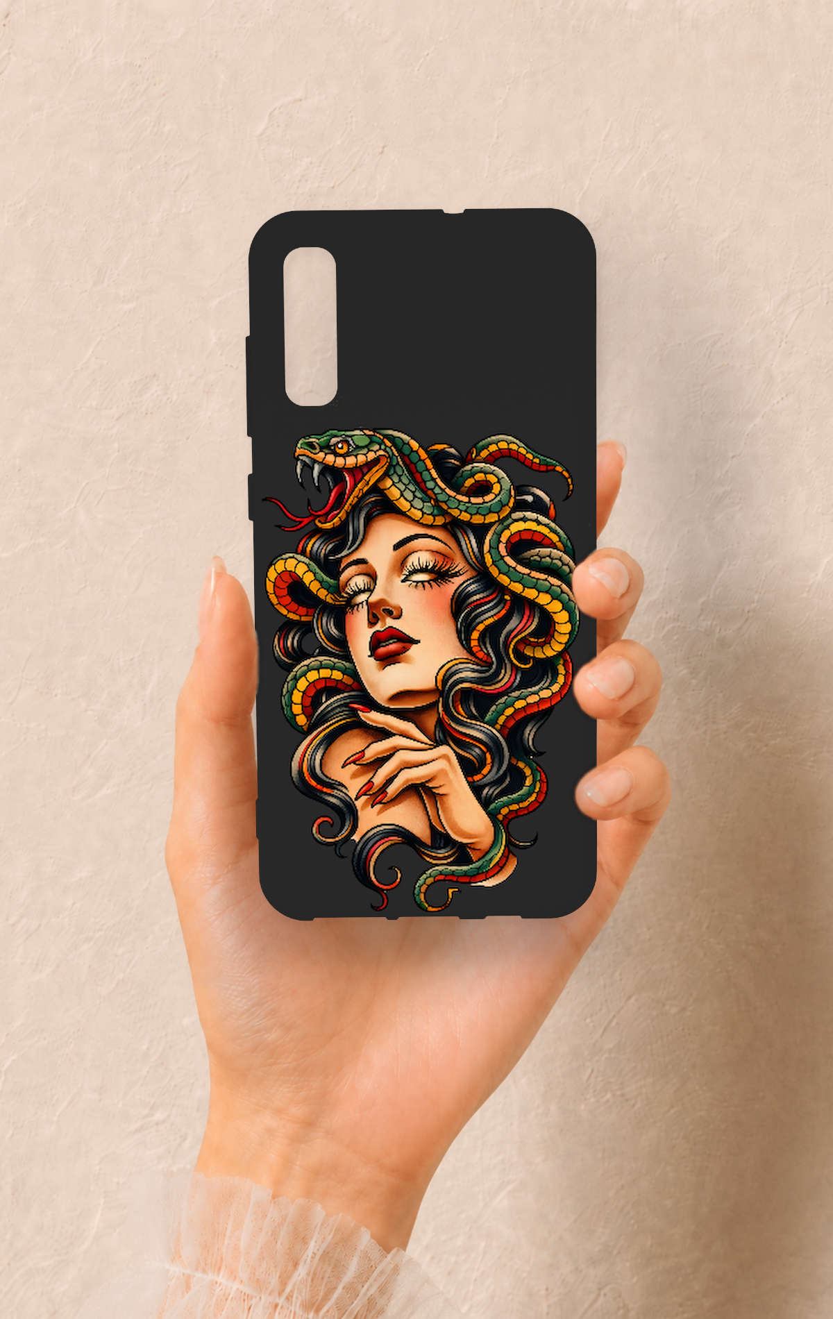 Samsung A70 Uyumlu Medusa Desenli Silikon Kılıf