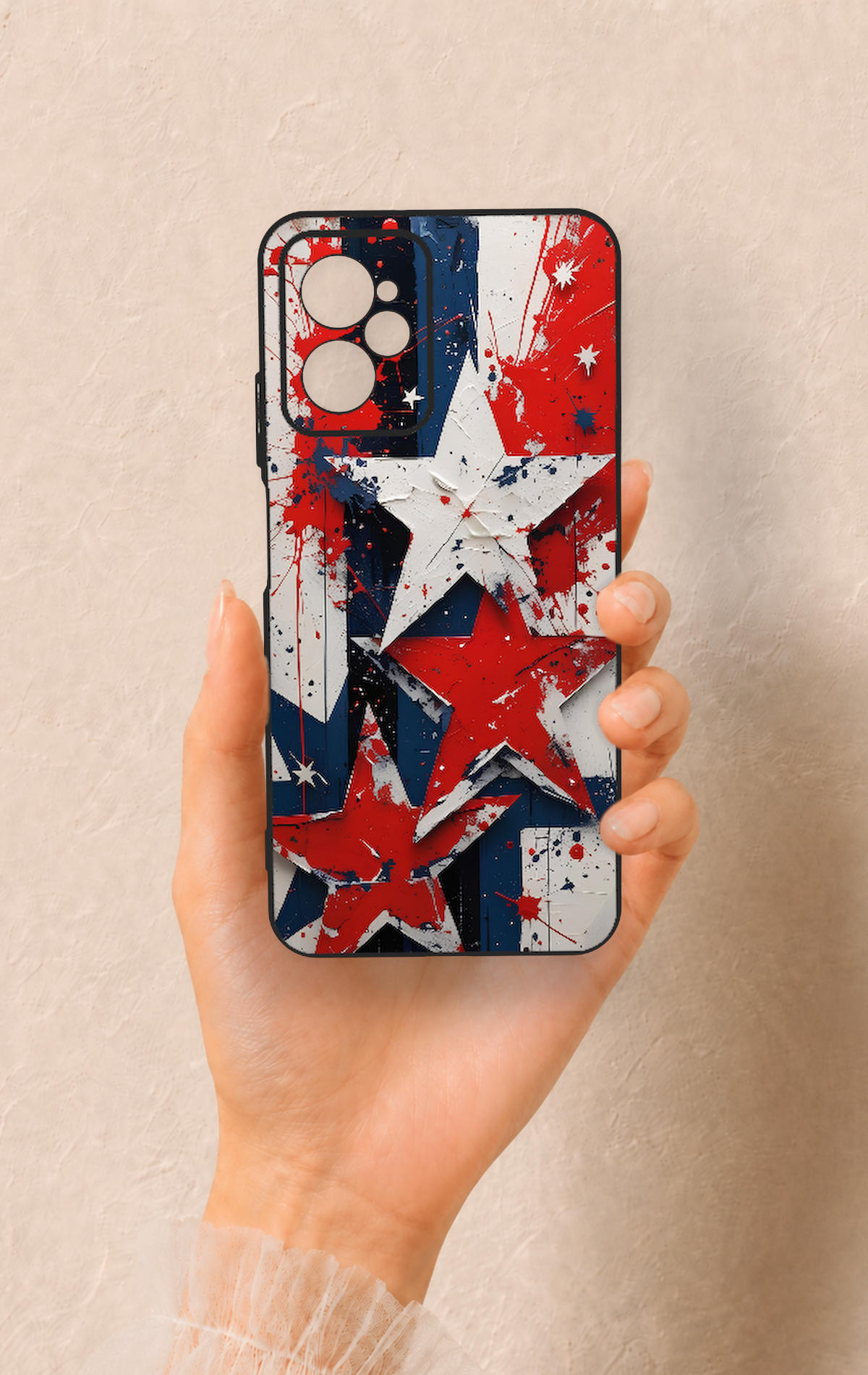 Casper Via X30 Uyumlu Star Flag Desenli Silikon Kılıf