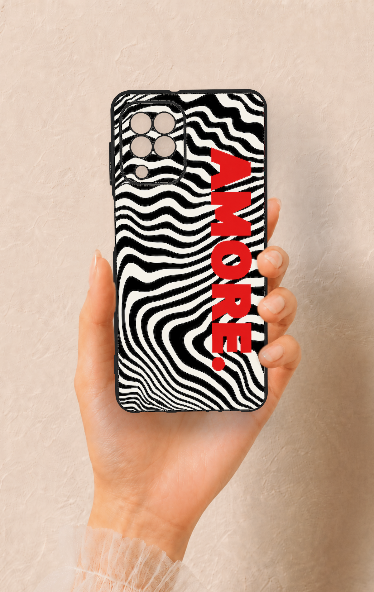 Samsung A22 Uyumlu Zebra Amore Desenli Silikon Kılıf
