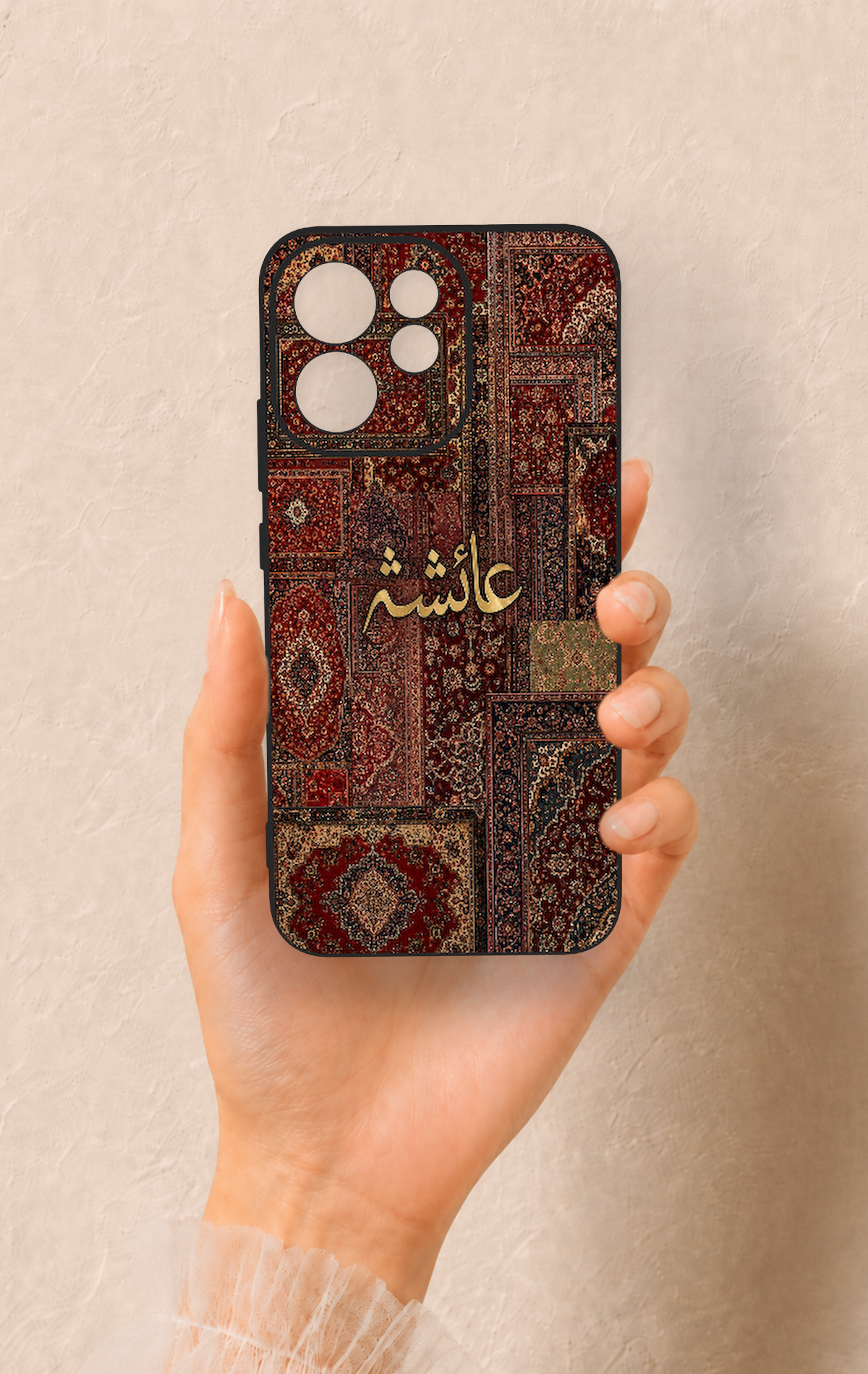 Oppo Reno 15F Uyumlu Vintage Halı Desenli Silikon Kılıf