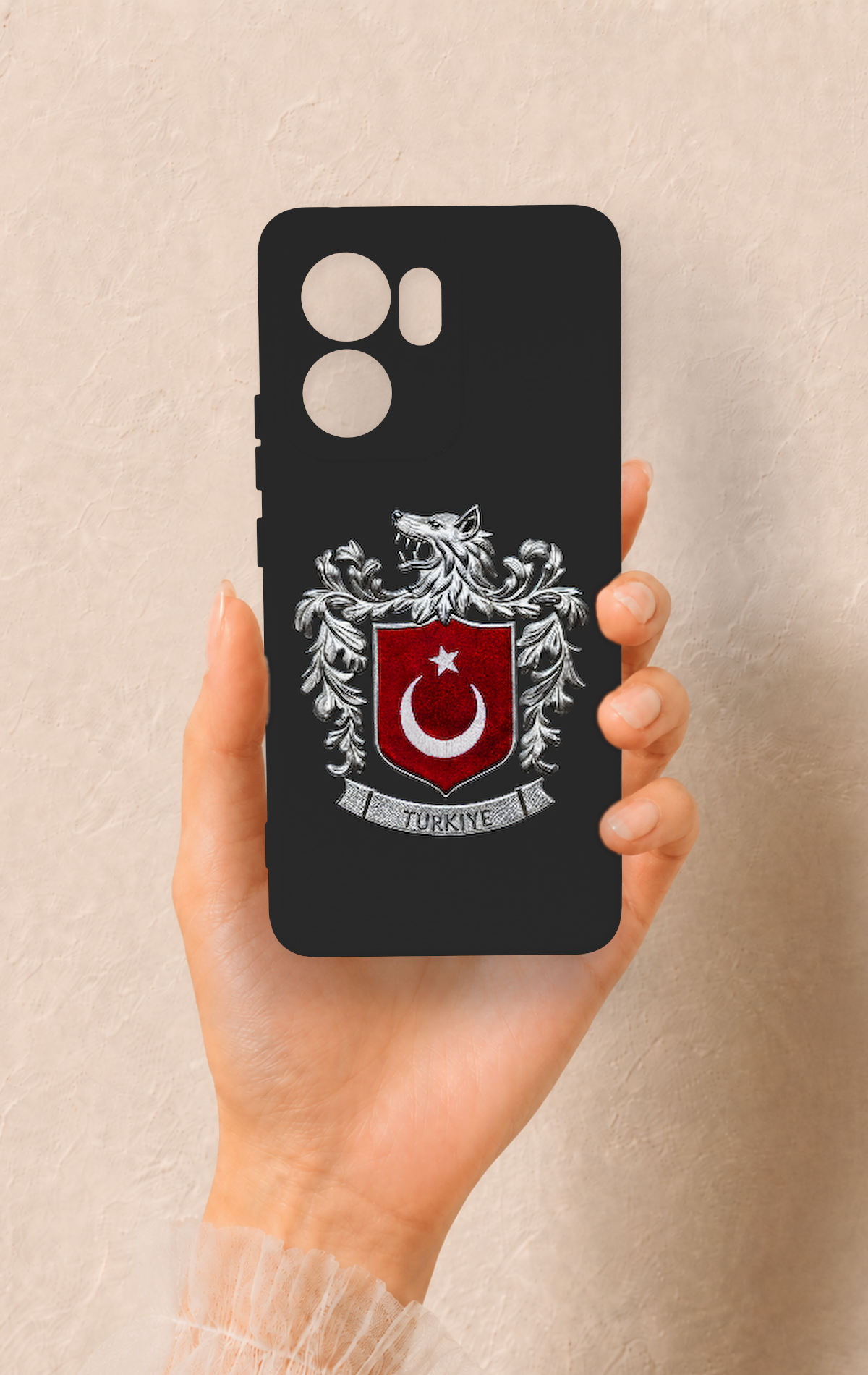 Oppo Reno 13F Uyumlu Türk Arma Desenli Silikon Kılıf