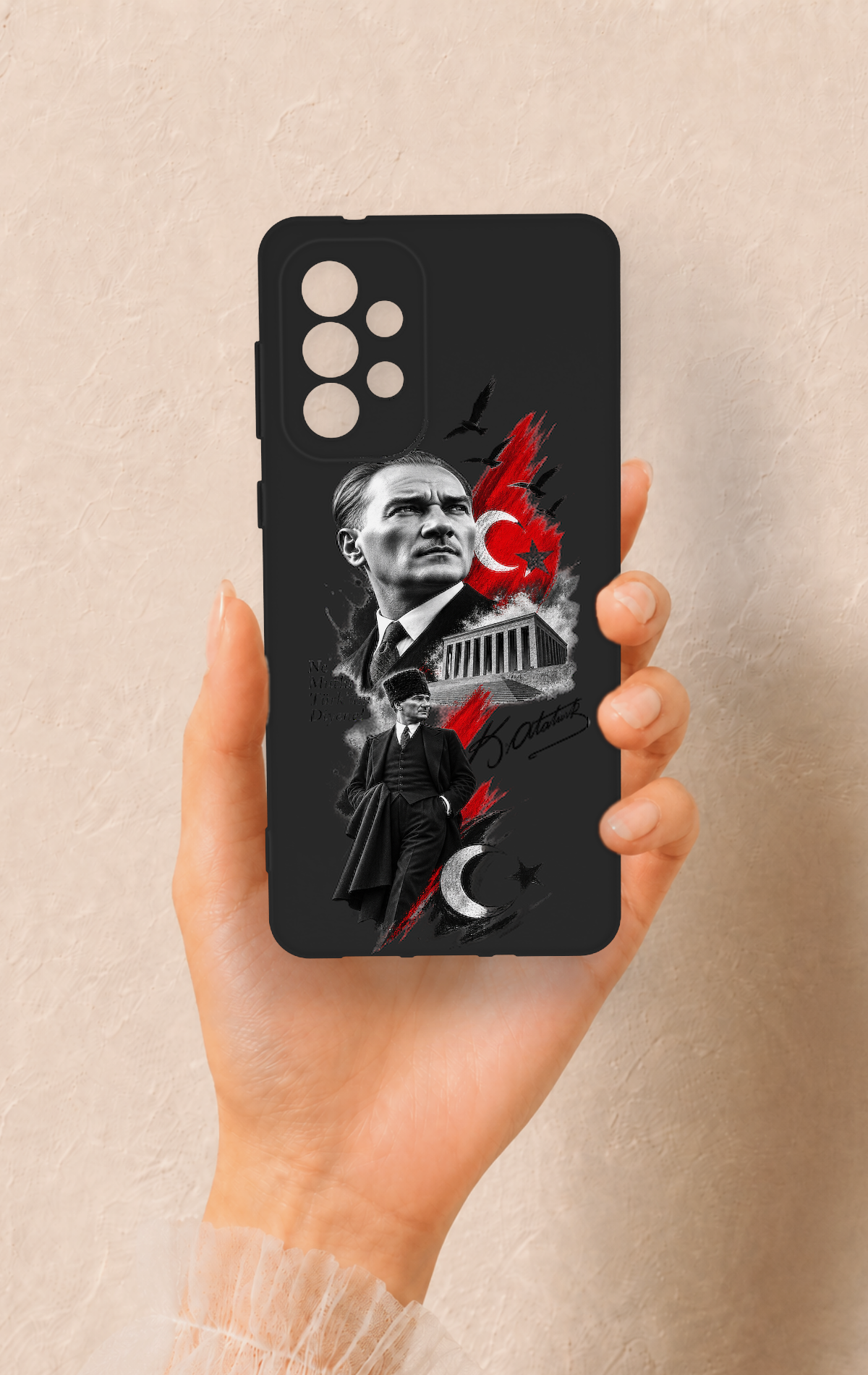 Samsung-A73 Uyumlu Atatürk Anıtkabir Desenli Silikon Kılıf