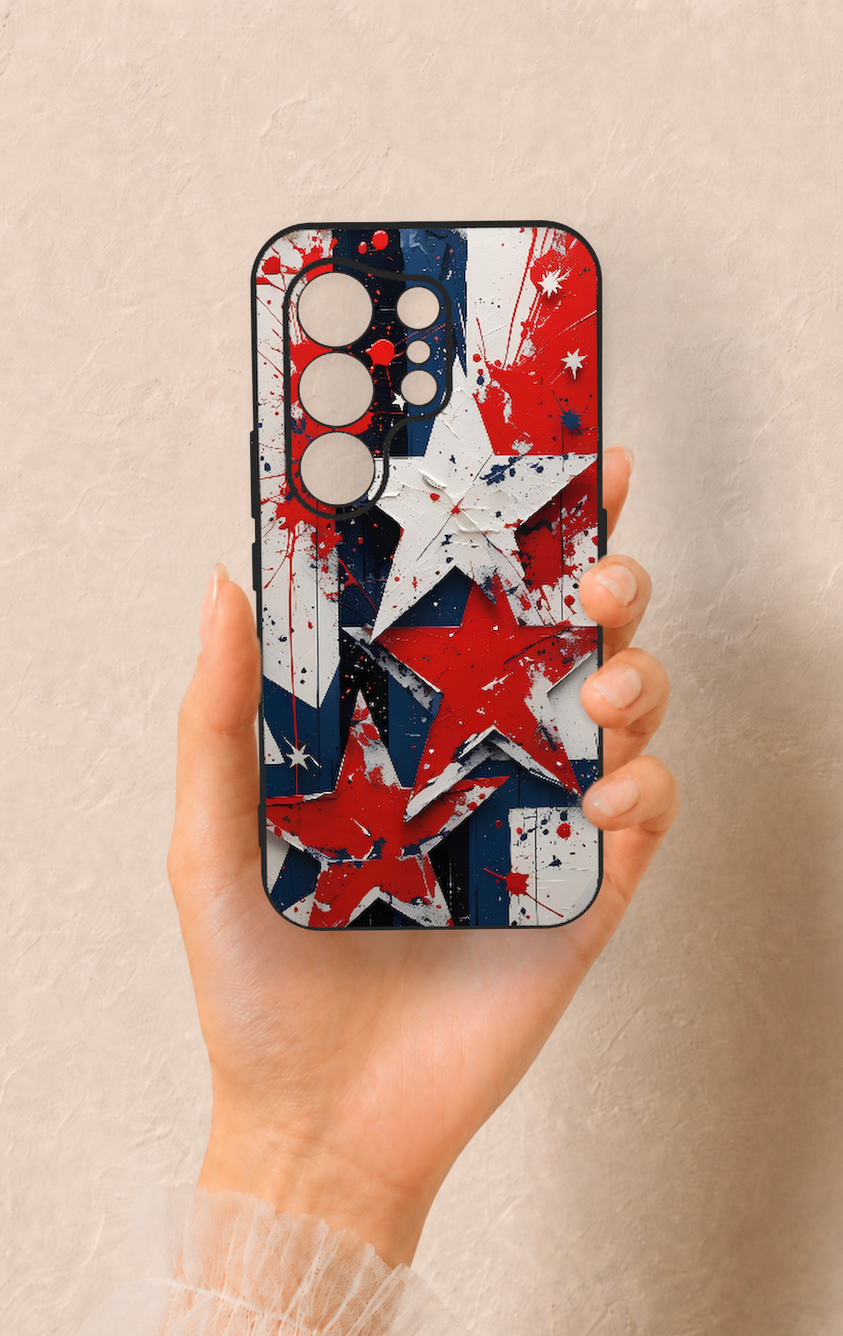 Tecno Camon 50 4G Uyumlu Star Flag Desenli Silikon Kılıf